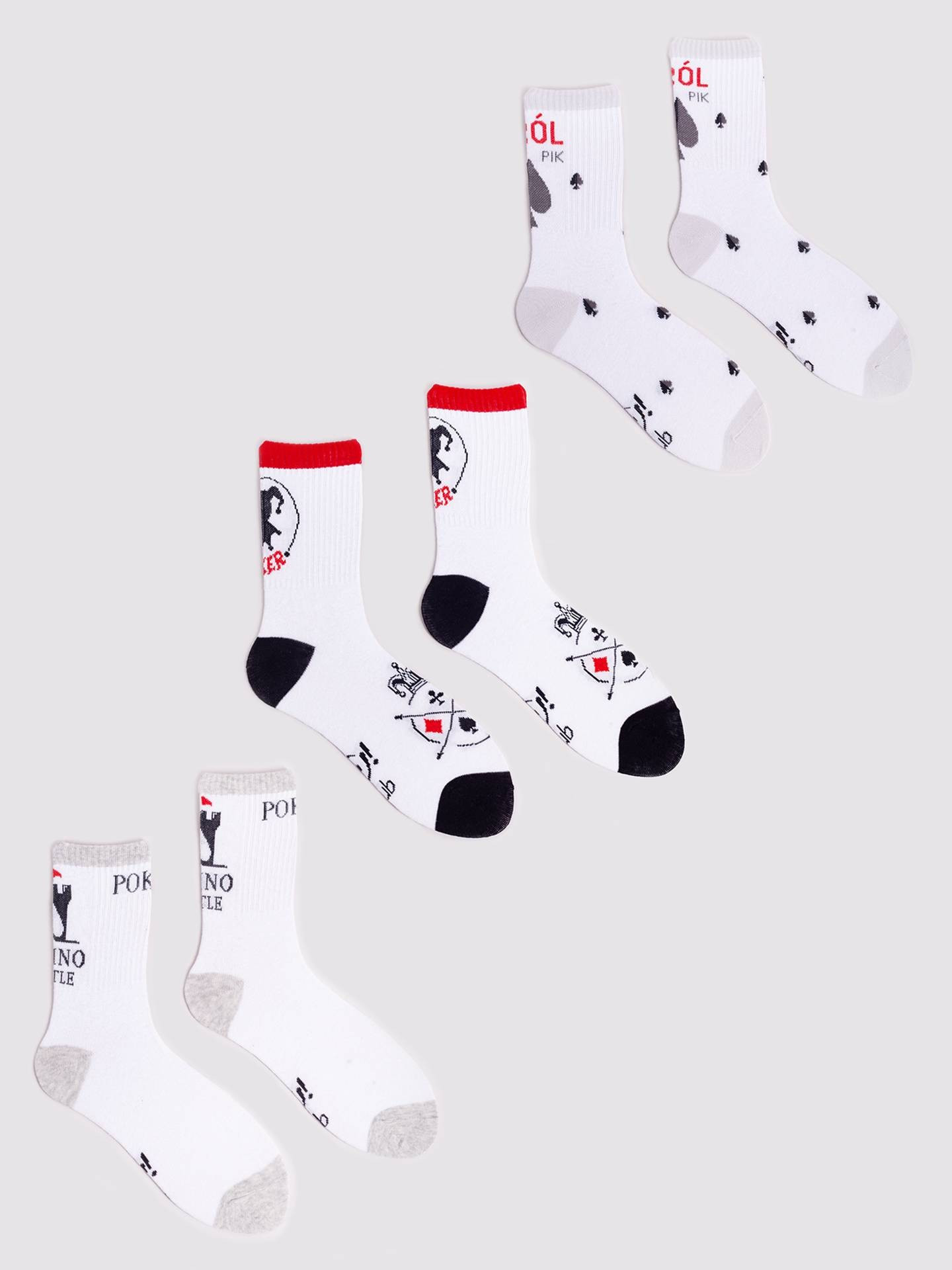 Yoclub Pánské bavlněné ponožky 3-Pack SKA-0070F-AA00 White 39-42