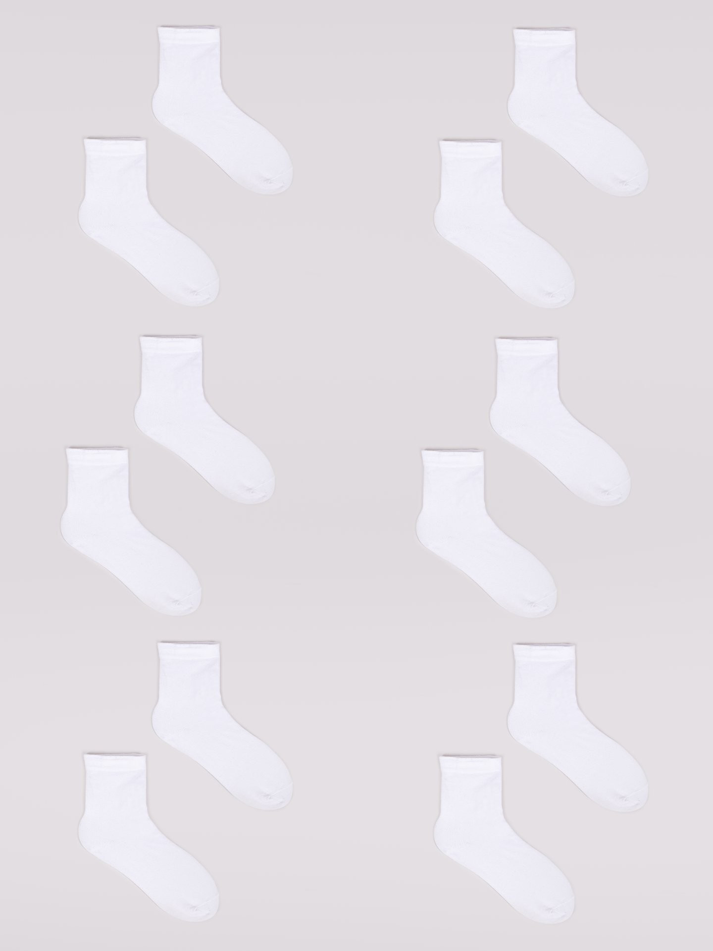 Yoclub Chlapecké hladké bílé ponožky 6-pack SKA-0056C-0100-002 White 39-42