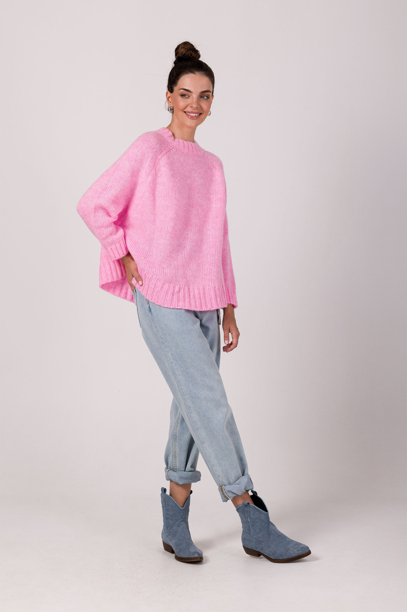 Pletený svetr BeWear BK105 Pink OS