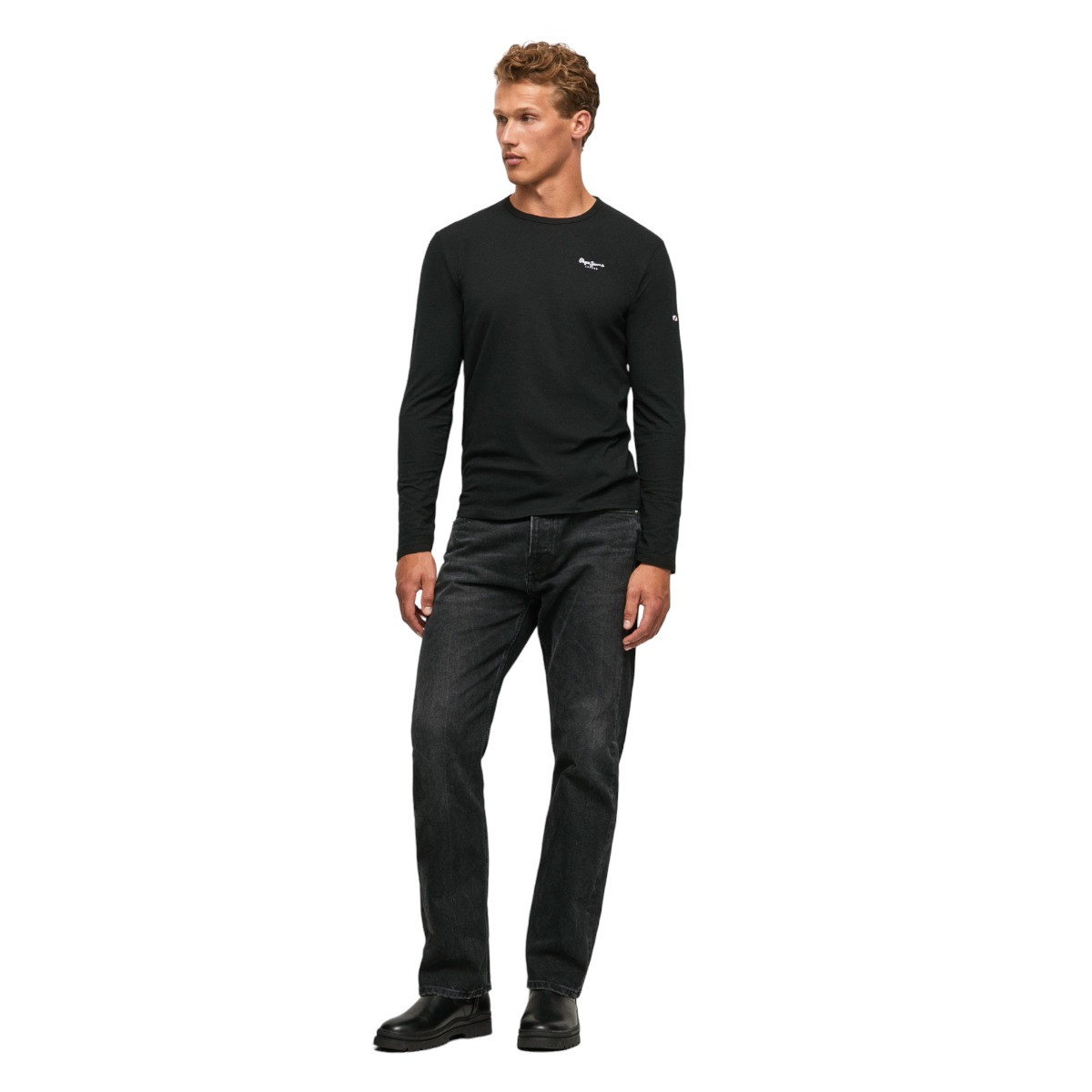 Pepe Jeans Tričko s dlouhým rukávem PM508211999 Black L