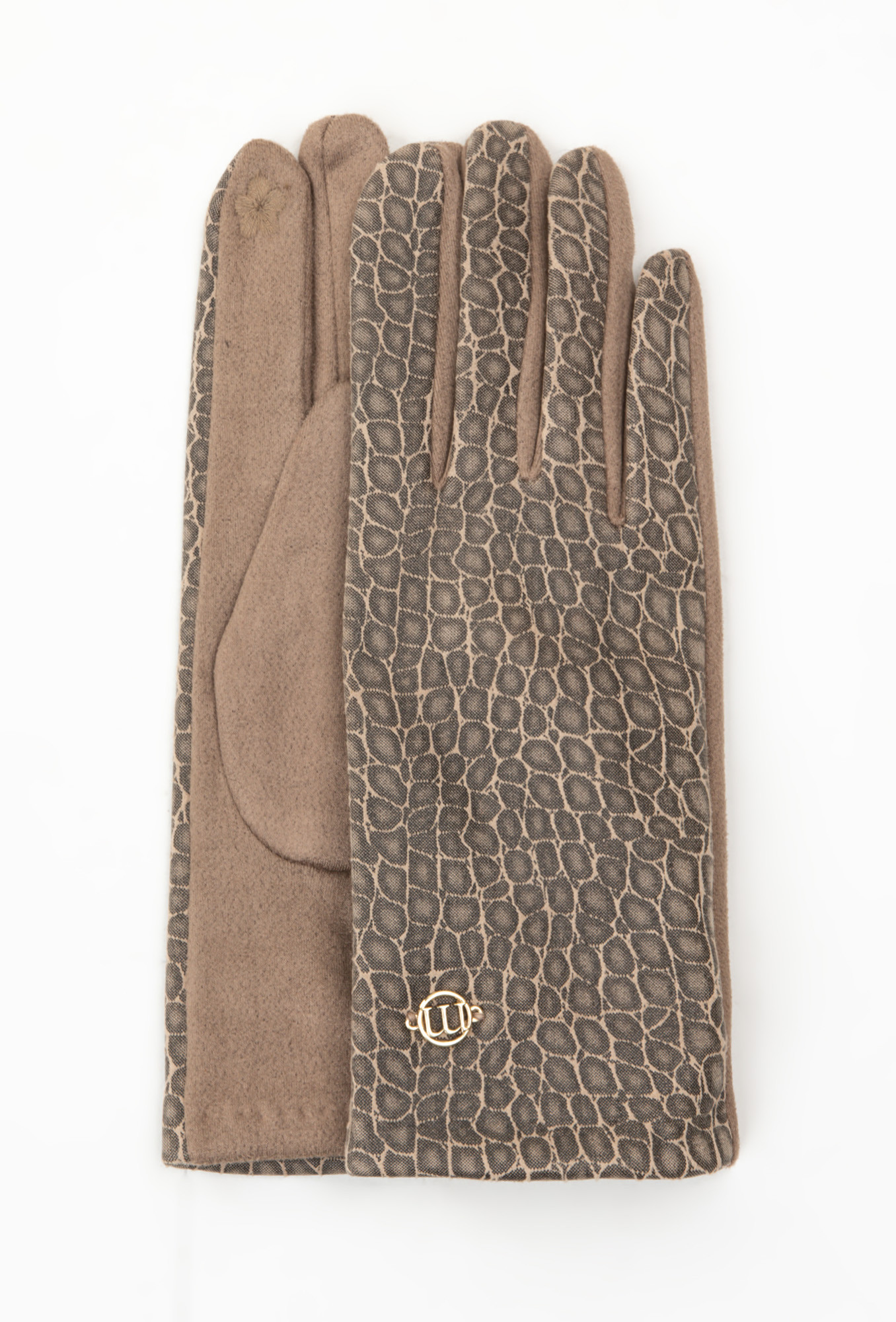 Monnari Rukavice Dámské rukavice se zvířecím potiskem Beige L/XL