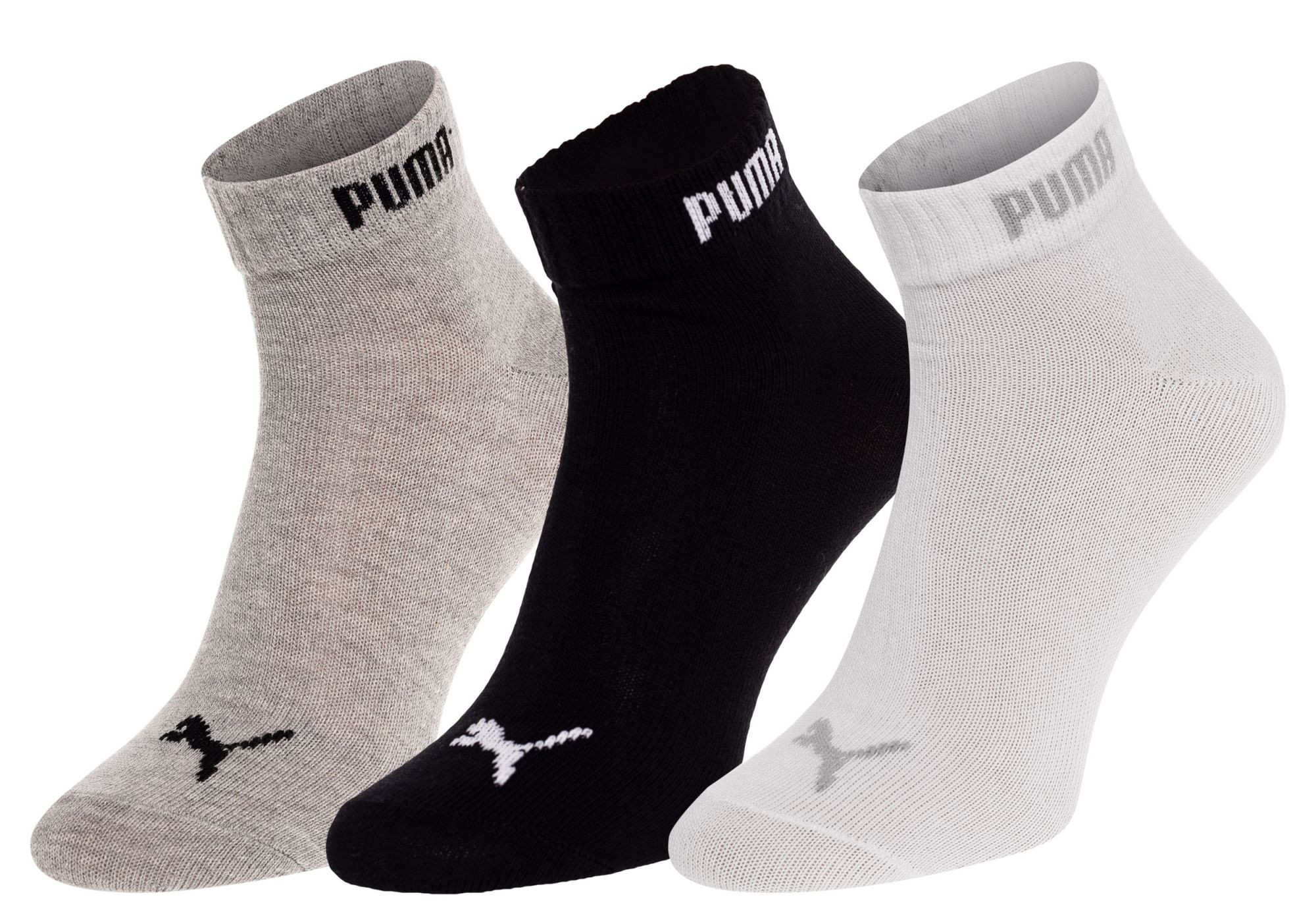 Puma 3Pack ponožky 887498 White/Black/Grey 35-38