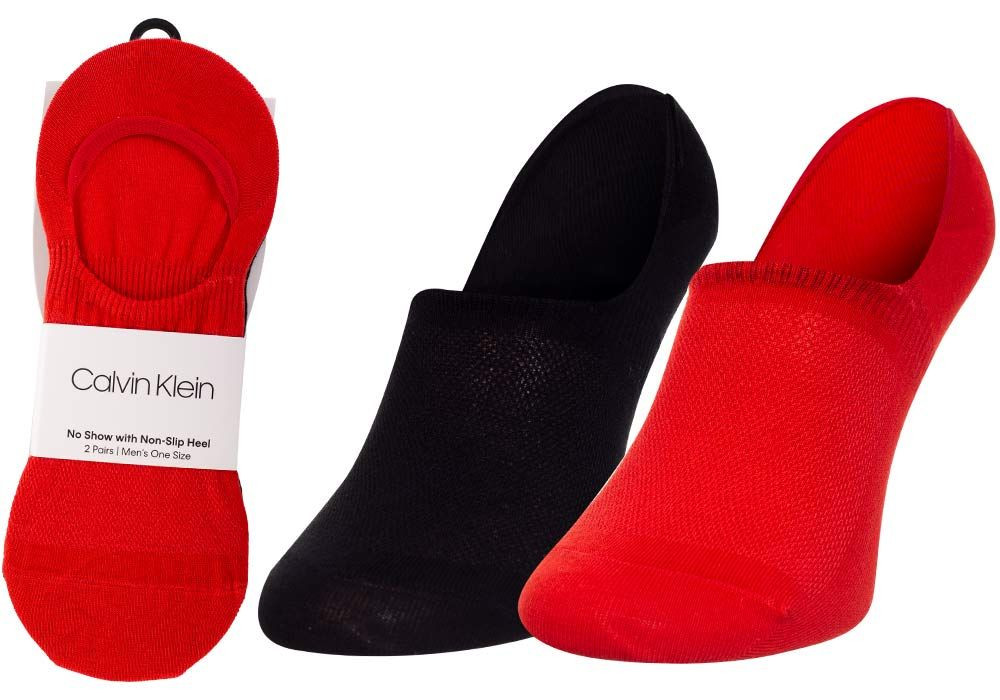 Ponožky Calvin Klein 2Pack 100001919 Black/Red 40-46