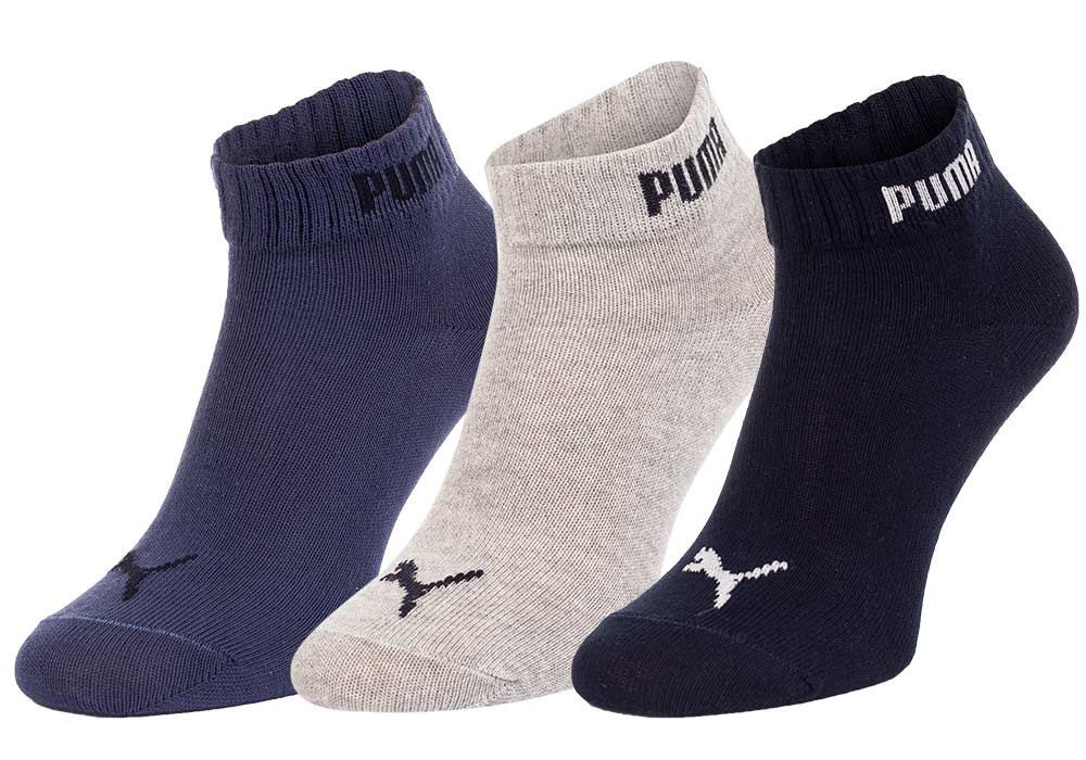 Puma 3Pack Ponožky 887498 Námořnická modrá/modrá/šedá 39-42