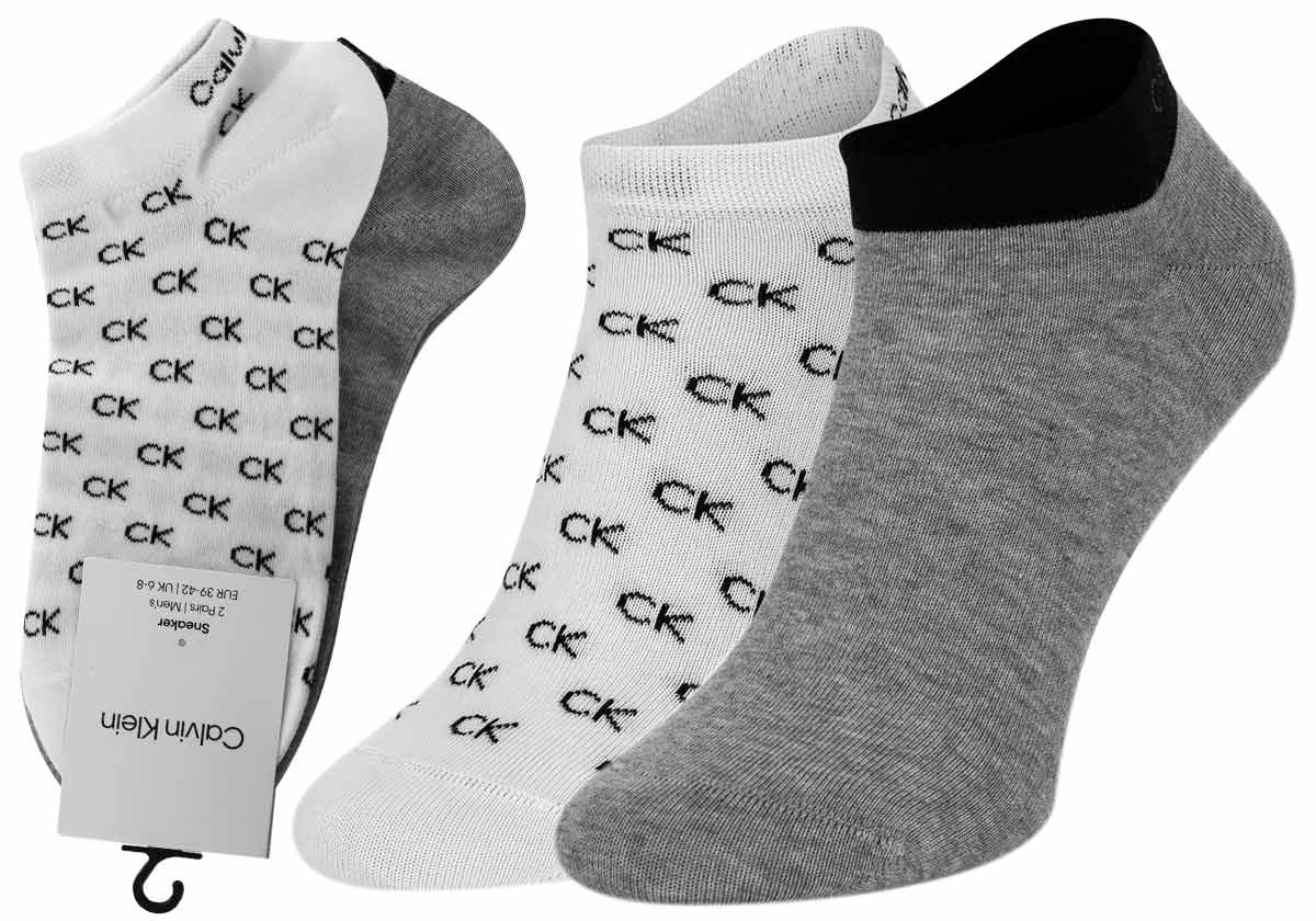 Ponožky Calvin Klein 2Pack 701218715004 White/Grey 39-42