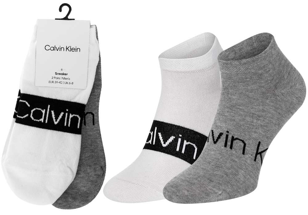 Ponožky Calvin Klein 2Pack 701218712001 Grey/White 39-42