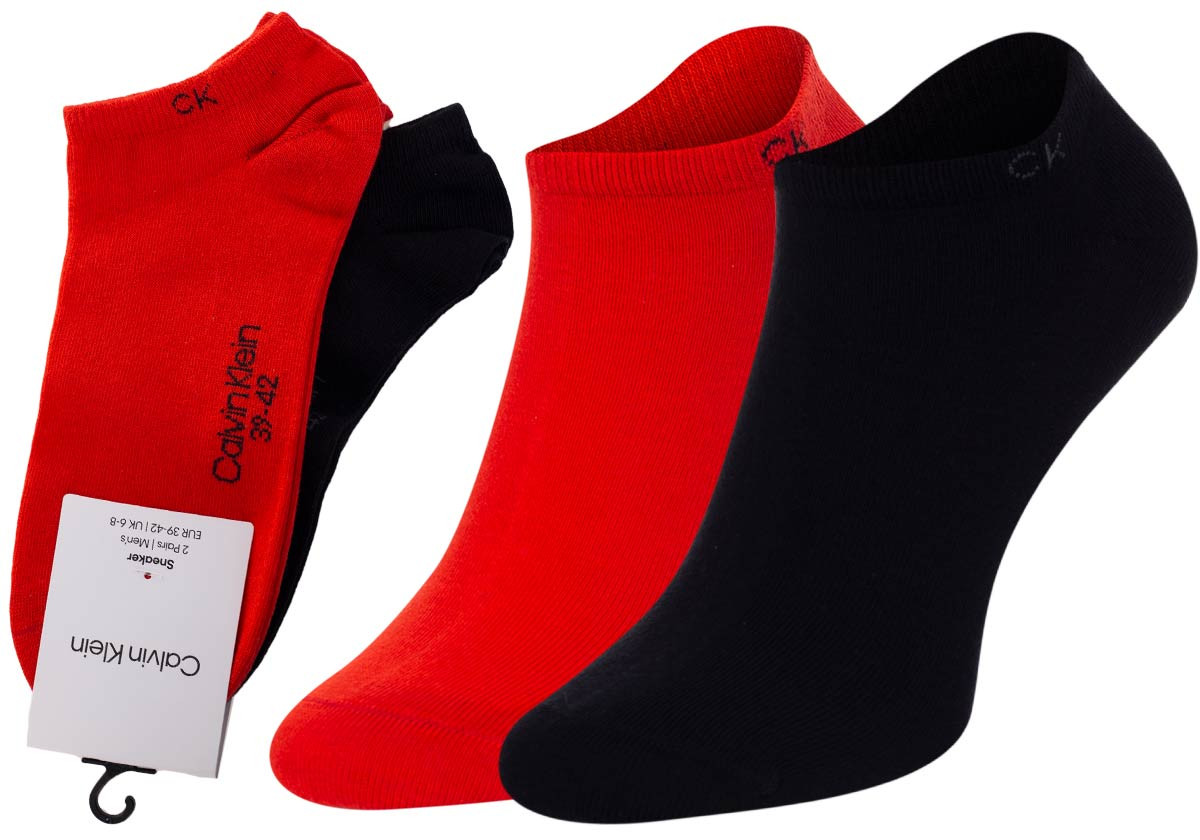 Ponožky Calvin Klein 2Pack 701218707007 Black/Red 39-42