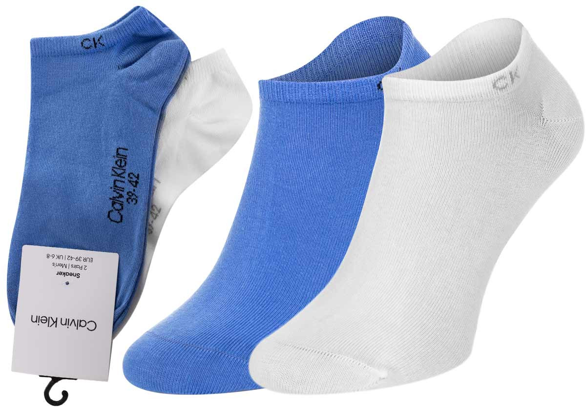 Ponožky Calvin Klein 2Pack 701218707006 White/Blue 39-42