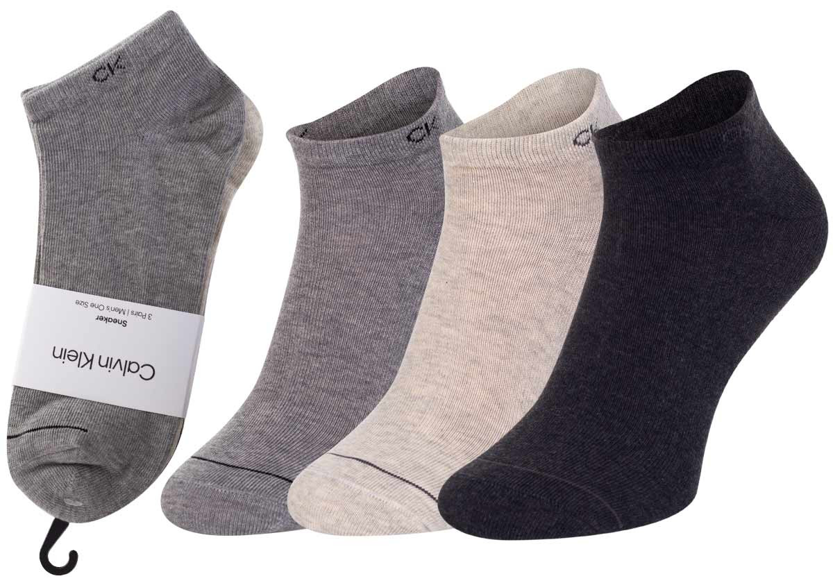 Calvin Klein Ponožky 3Pack 701218718 Grey/Graphite/Cream 40-46