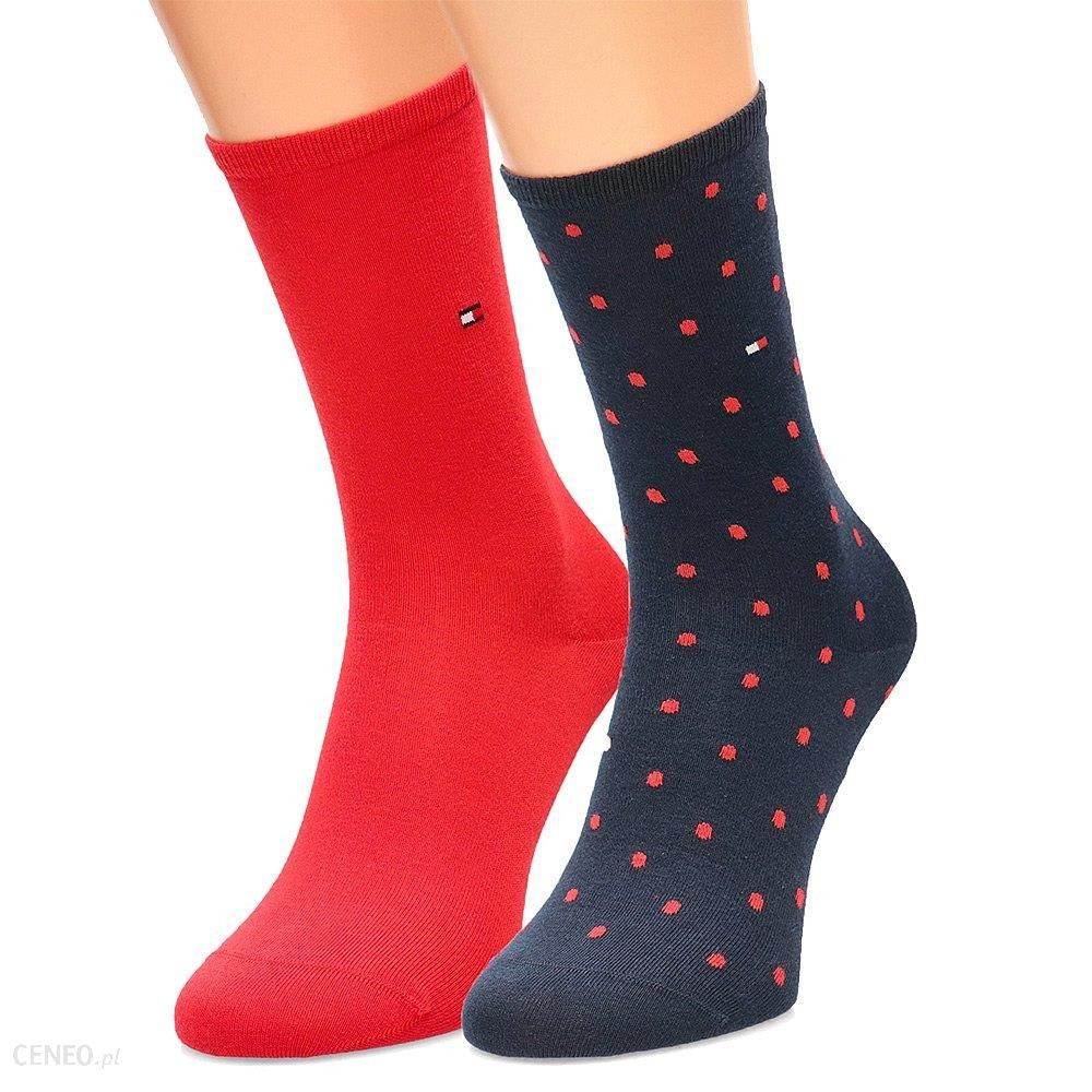 Ponožky Tommy Hilfiger 2Pack 100001493007 Red/Navy Blue/Red Dots Pattern 39-42