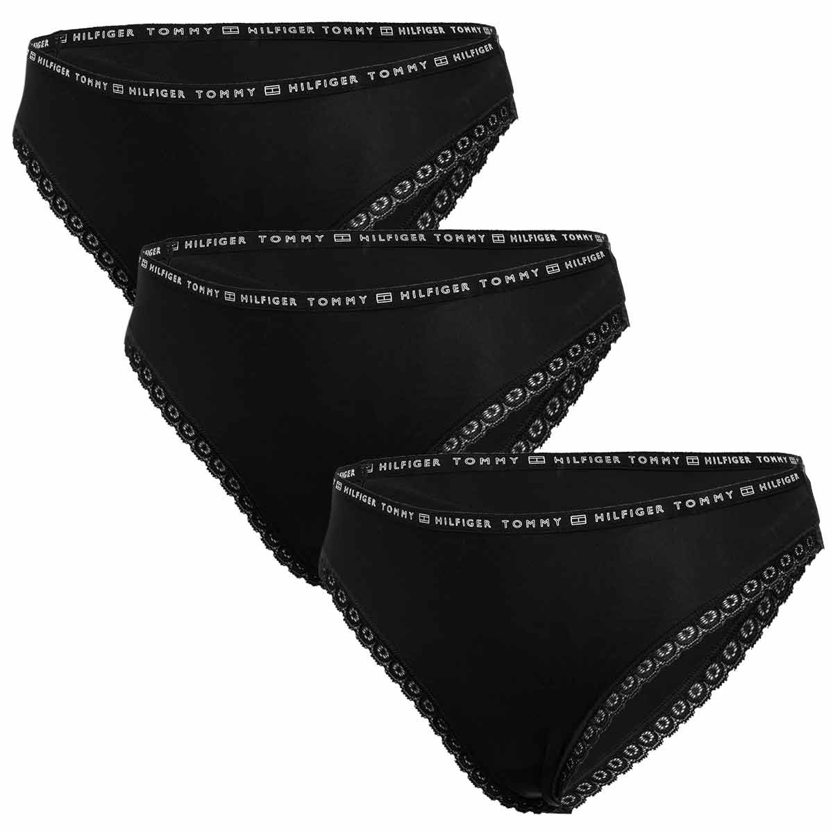Tommy Hilfiger 3Pack tanga kalhotky UW0UW02825 Black S