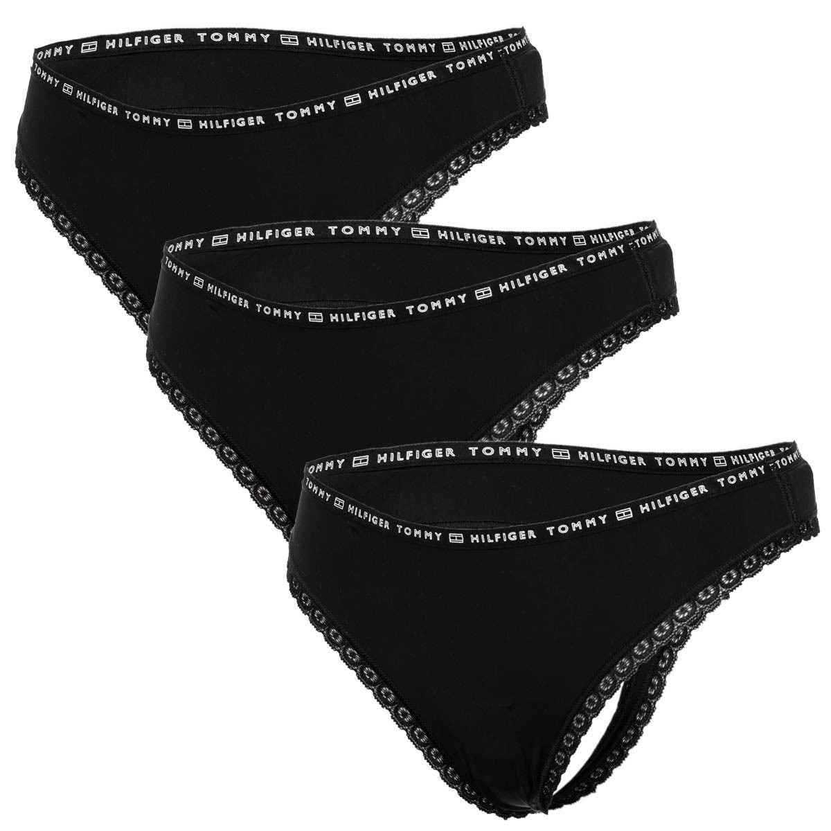 Tommy Hilfiger 3Pack tanga kalhotky UW0UW028240R7 Black XS