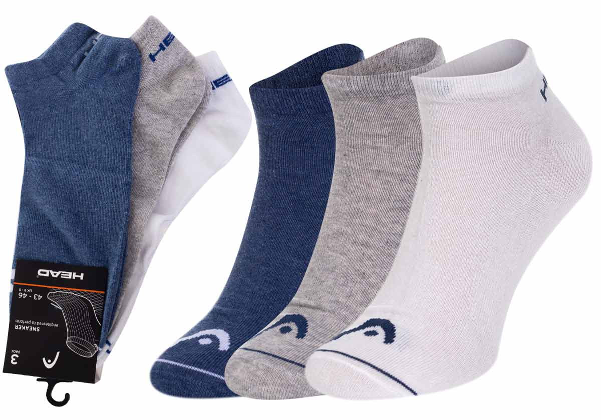 Ponožky HEAD 761010001 Blue Jeans/White/Grey 43-46