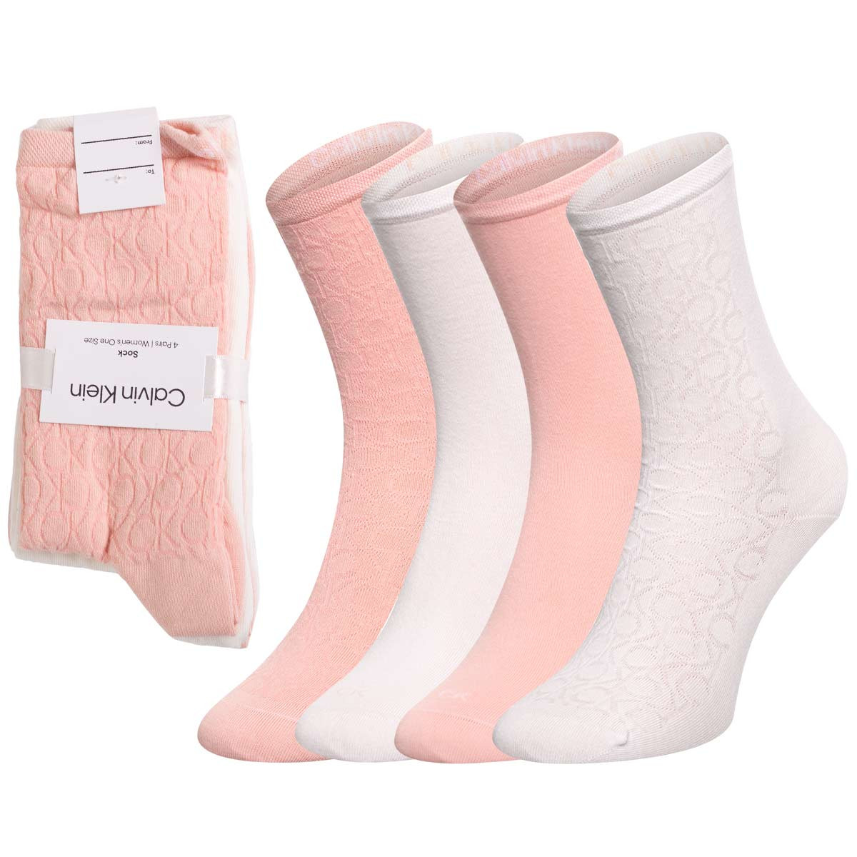 Ponožky Calvin Klein 701219852003 Pink/Ecru 37-41