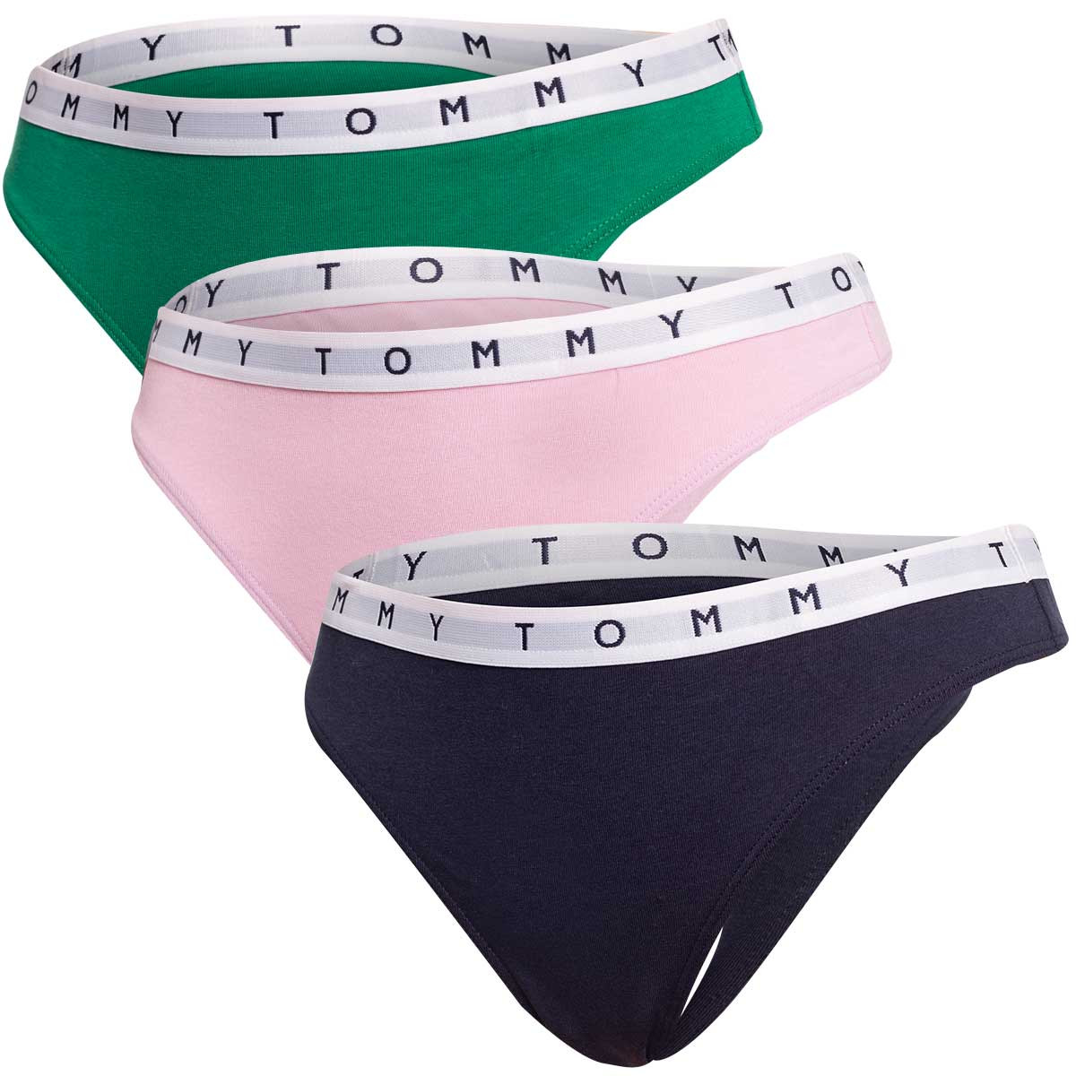Tommy Hilfiger 3Pack tanga kalhotky UW0UW025210V3 Green/Pink/Black S