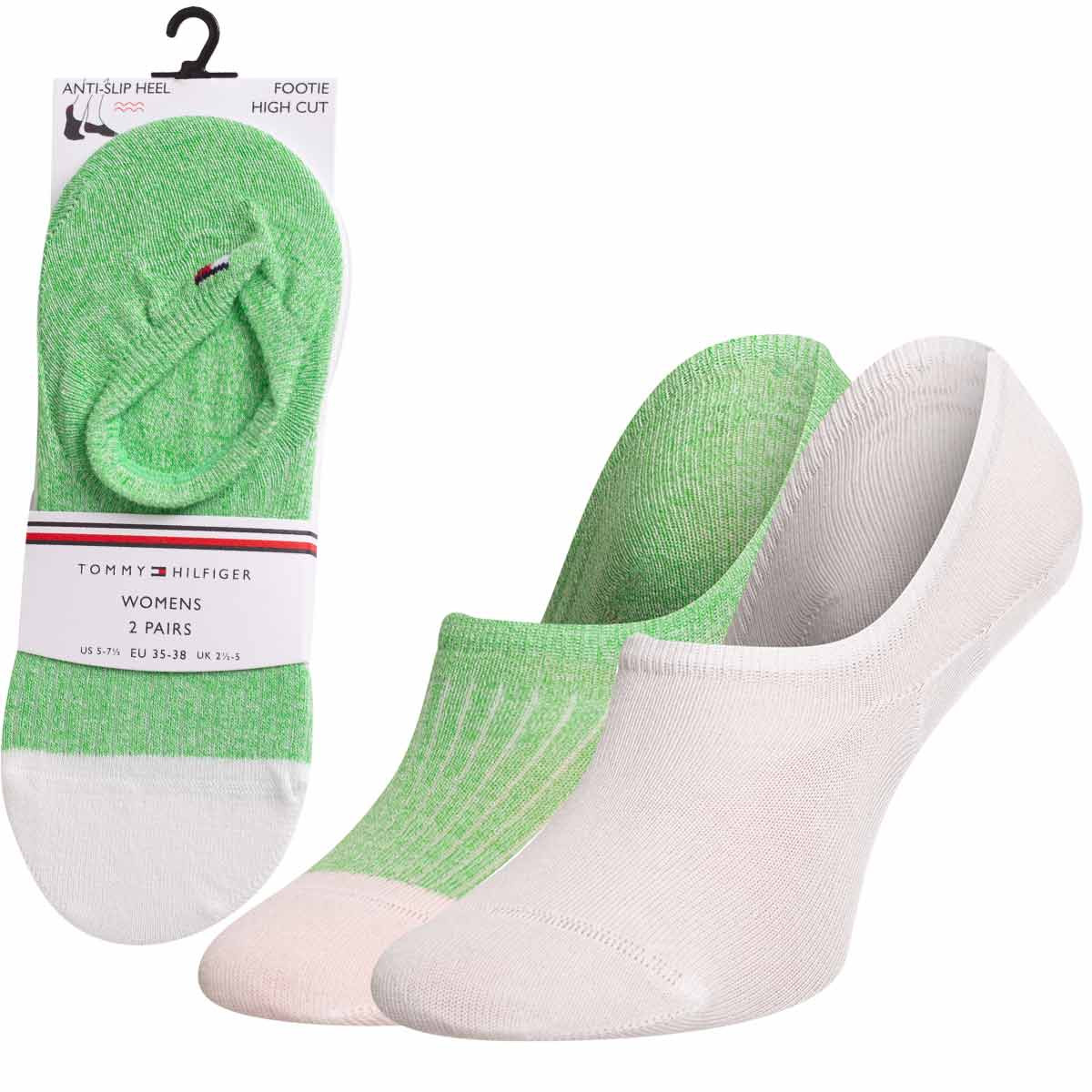 Ponožky Tommy Hilfiger 2Pack 701222652004 White/Green 39-42