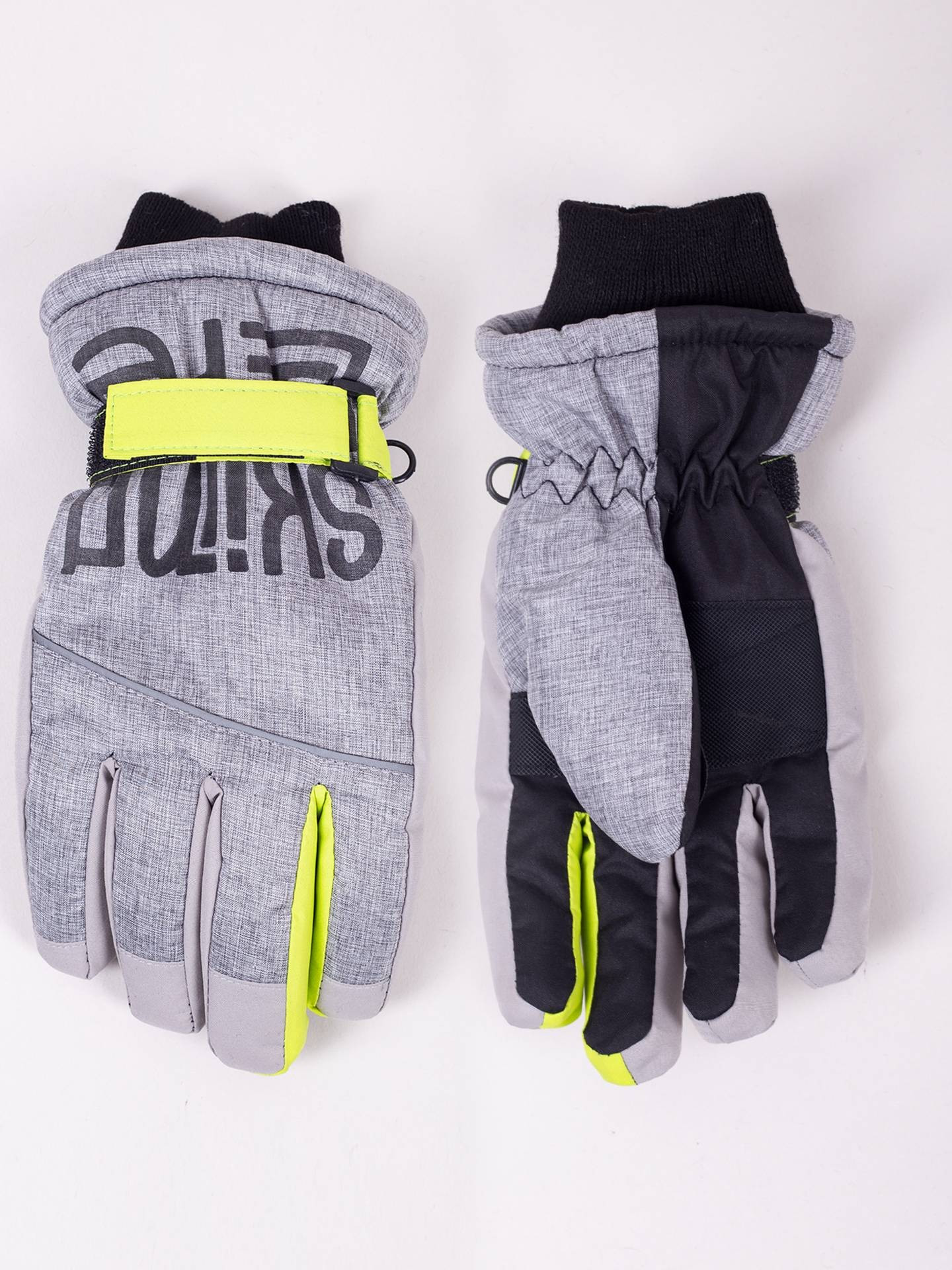 Yoclub Dětské zimní lyžařské rukavice REN-0297C-A150 Grey 14