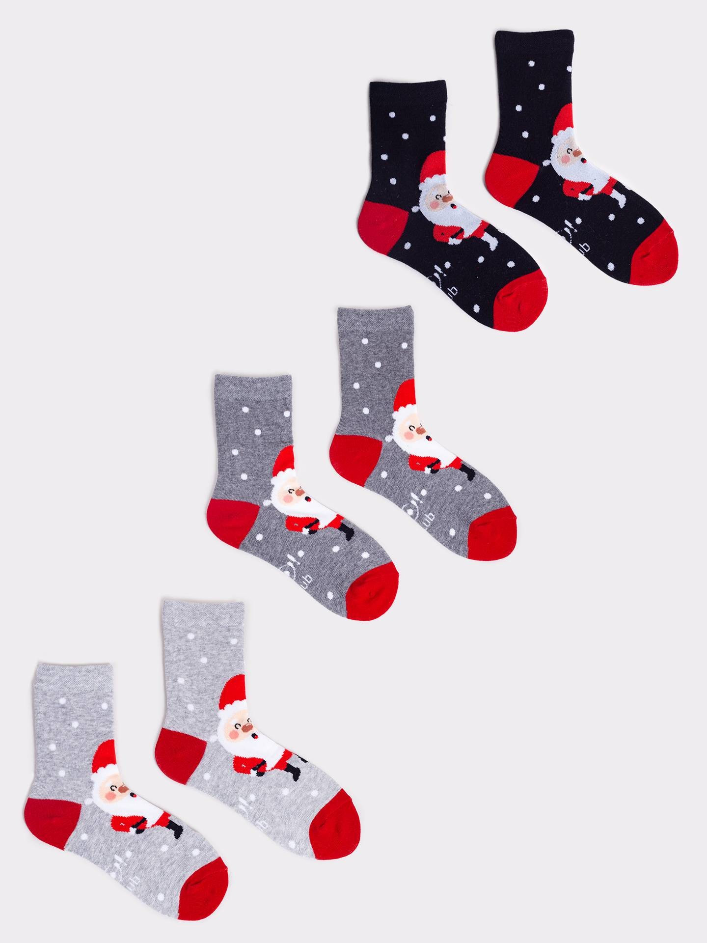 Yoclub Vánoční ponožky 3-pack SKA-X049U-AA00 Vícebarevné 35-38