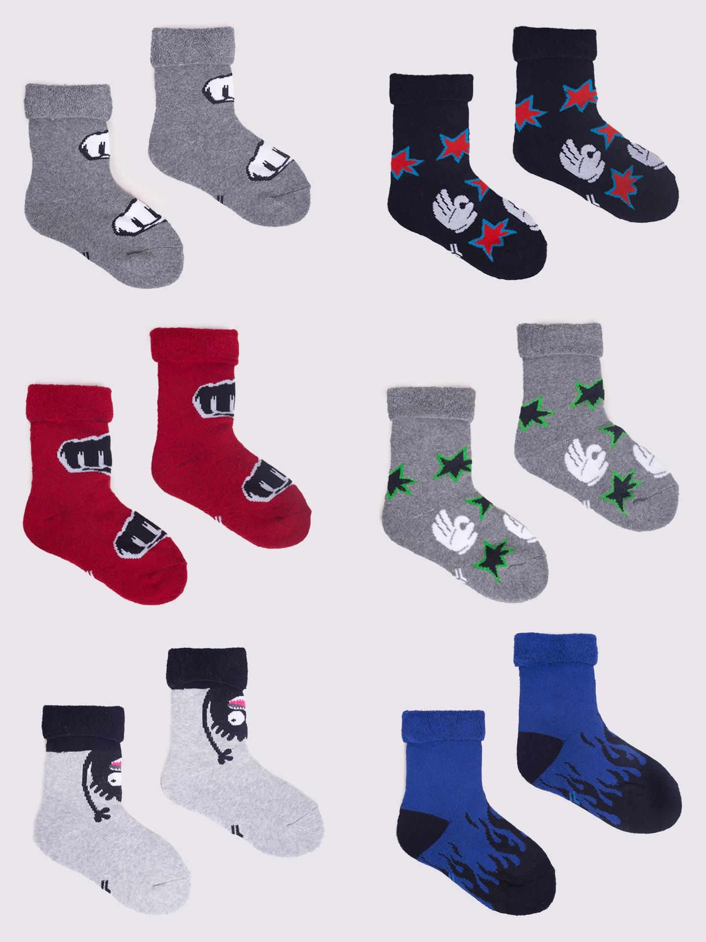 Froté ponožky Yoclub 6-Pack SKF-0003C-AA00-002 Vícebarevné 17-19