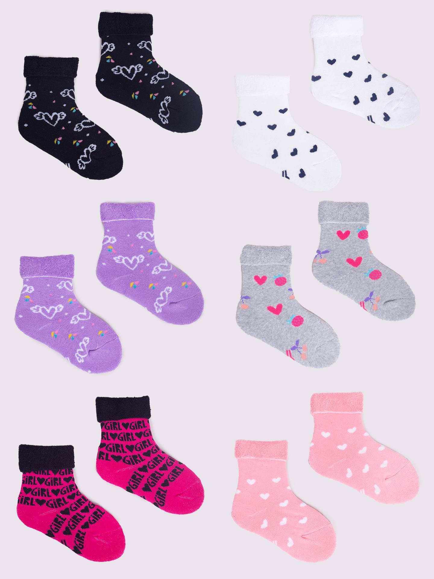Froté ponožky Yoclub 6-Pack SKF-0003G-AA00-002 Vícebarevné 20-22
