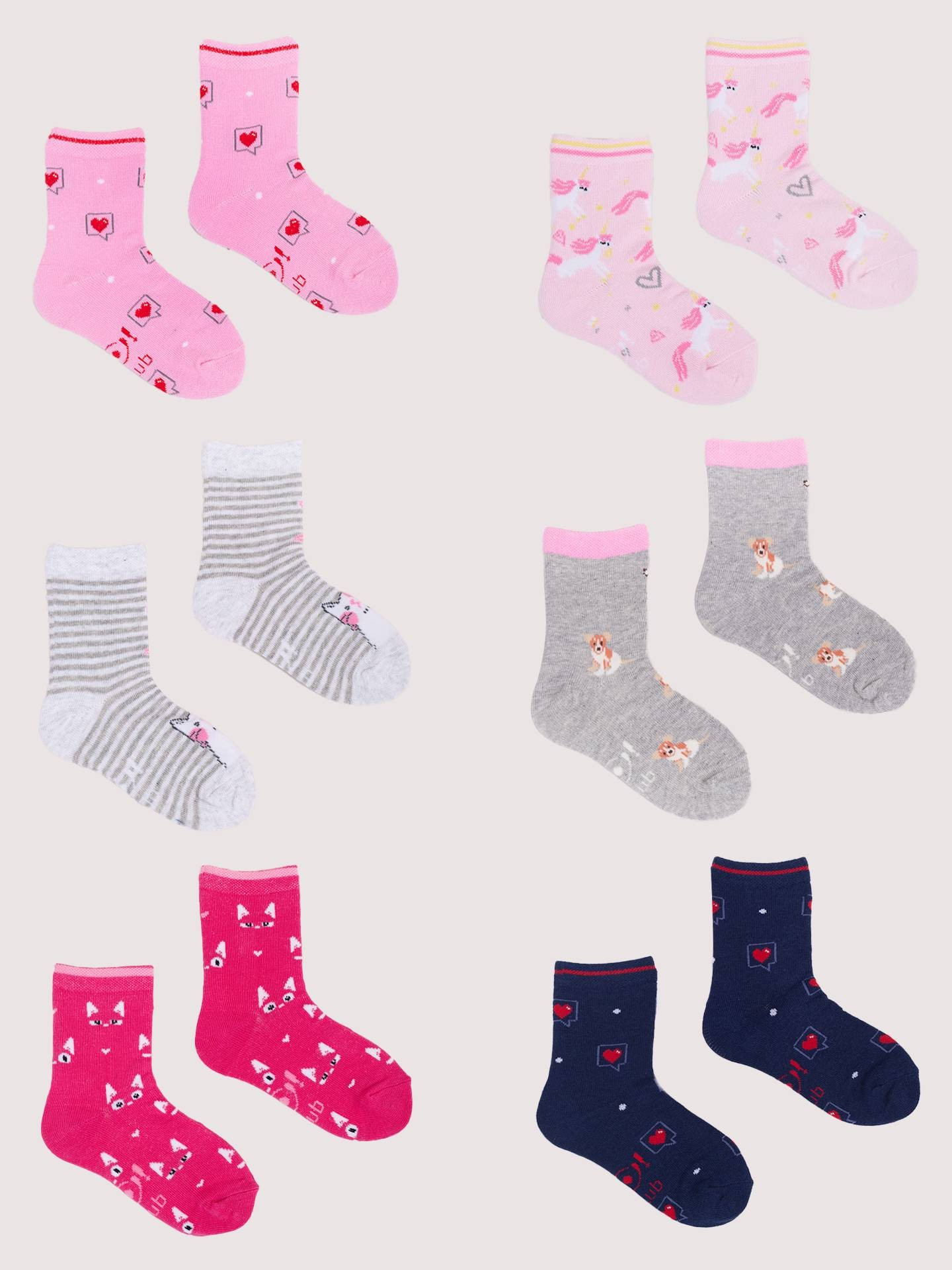 Yoclub Ponožky vzor 6-Pack SKA-0006G-AA00-010 Vícebarevné 27-30