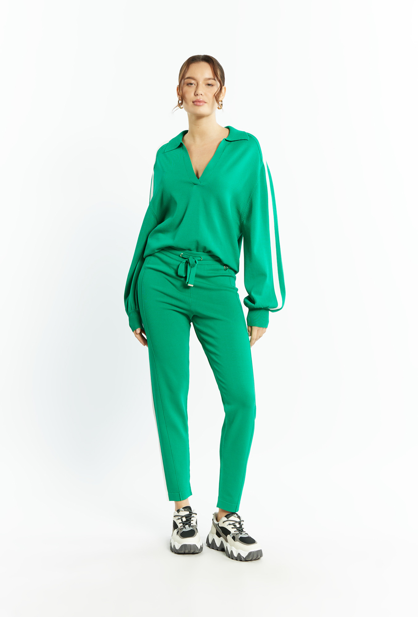 Monnari Kalhoty Dámské pletené kalhoty Zelená M