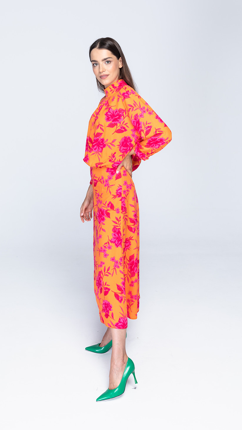 Benedict Harper Dress Nel Orange/Pink M/L