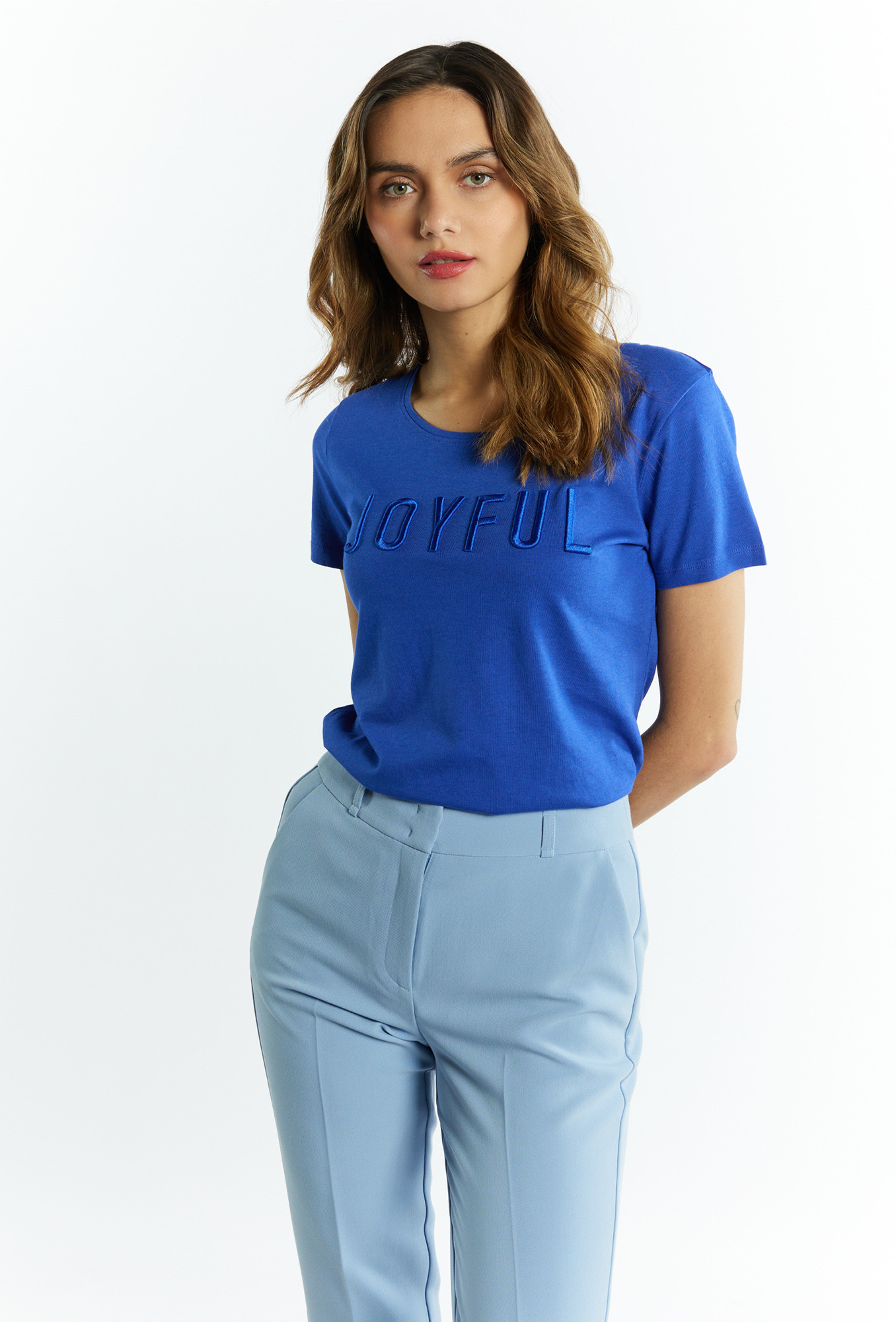 Monnari Trička Dámské tričko s krátkým rukávem Blue L