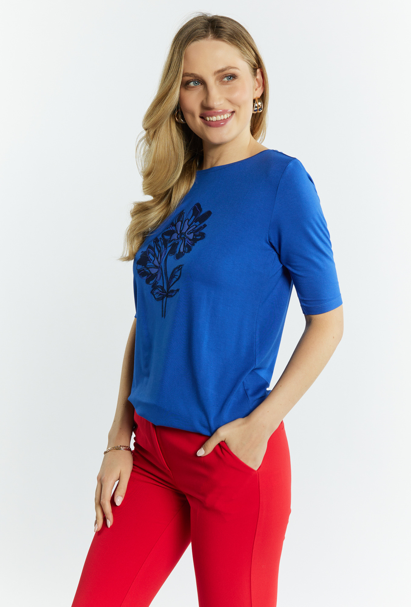 Monnari Halenky Dámské tričko s potiskem Modrá XL
