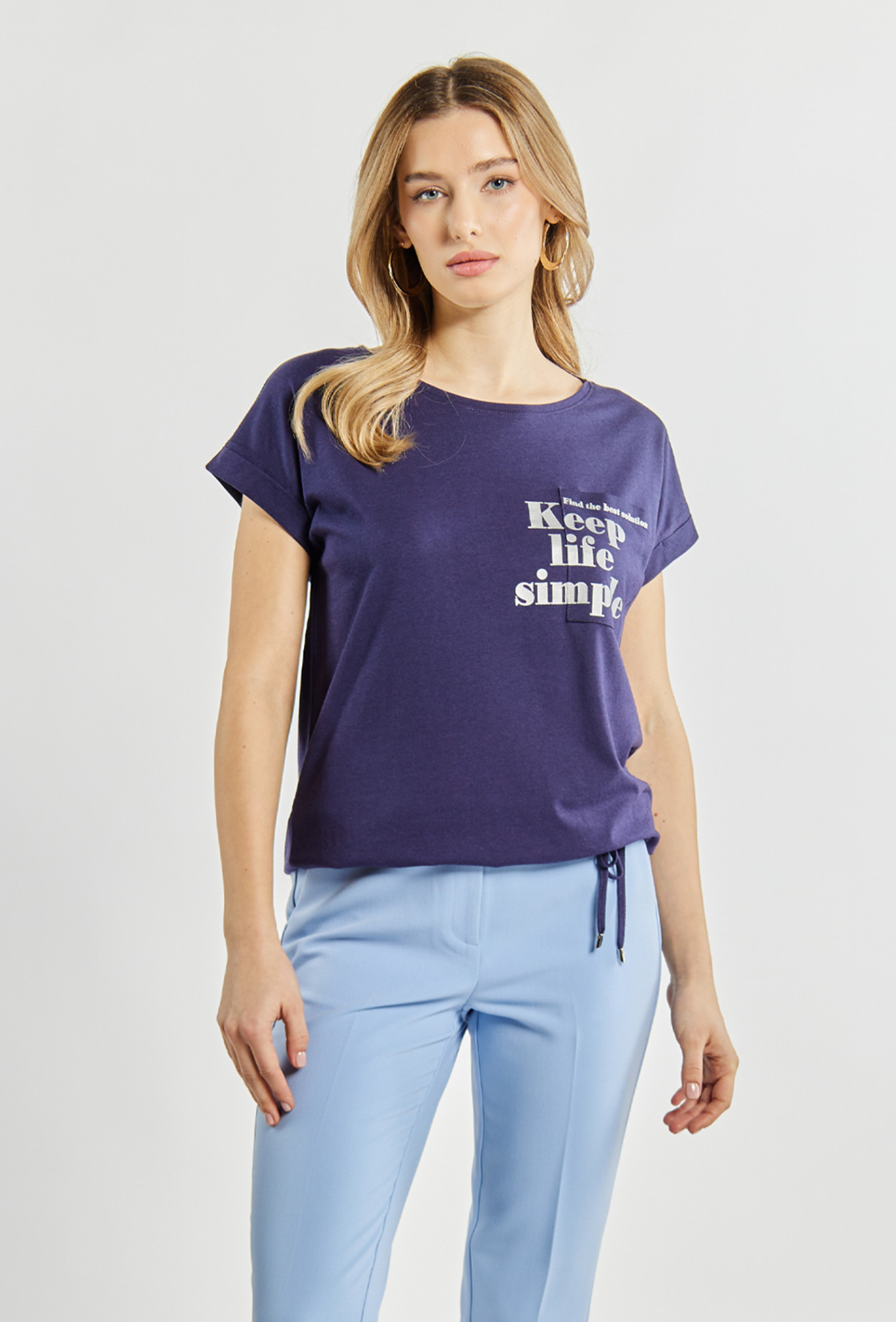 Monnari Trička Dámské bavlněné tričko Navy Blue L