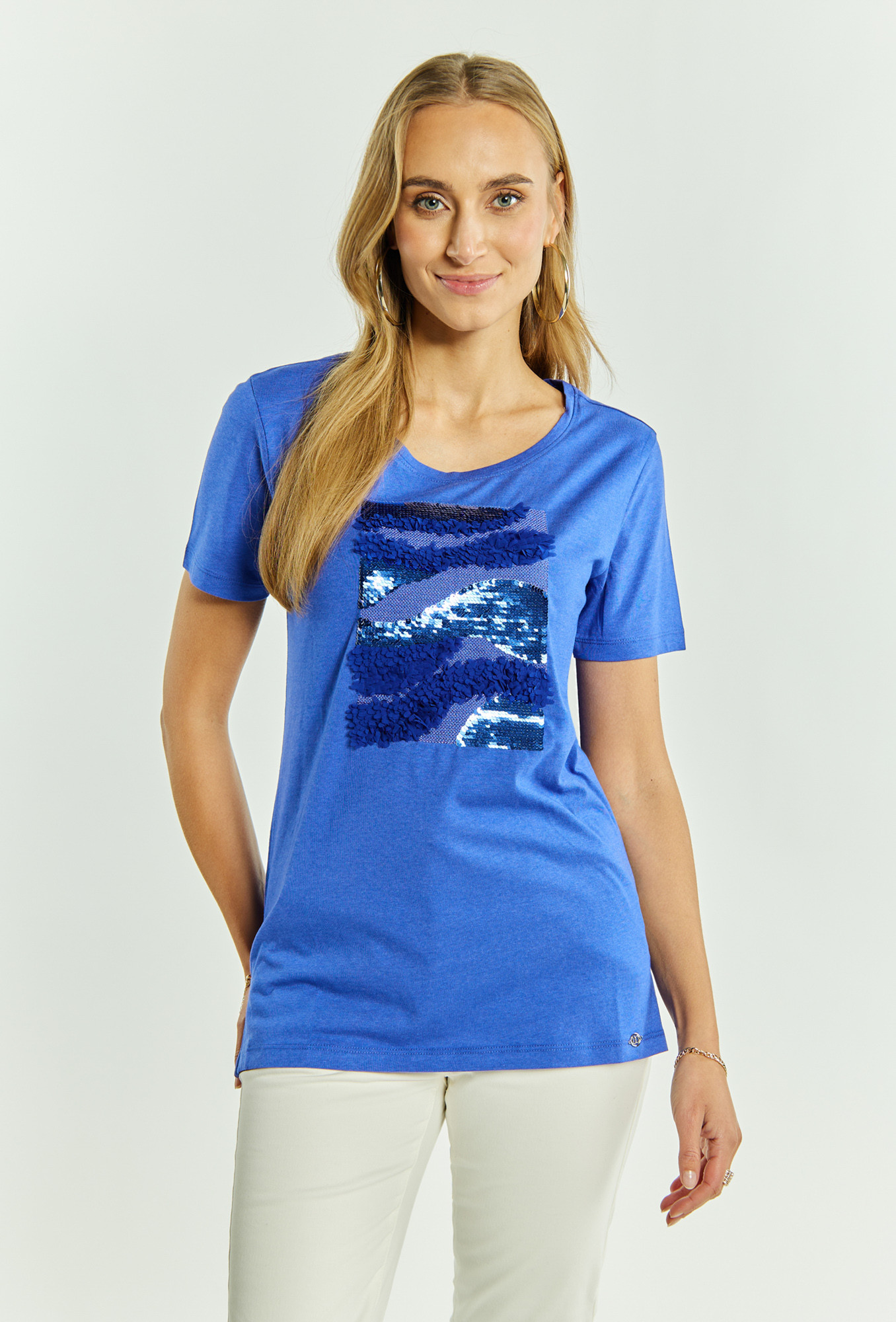 Monnari Trička Dámské tričko s potiskem Modrá M