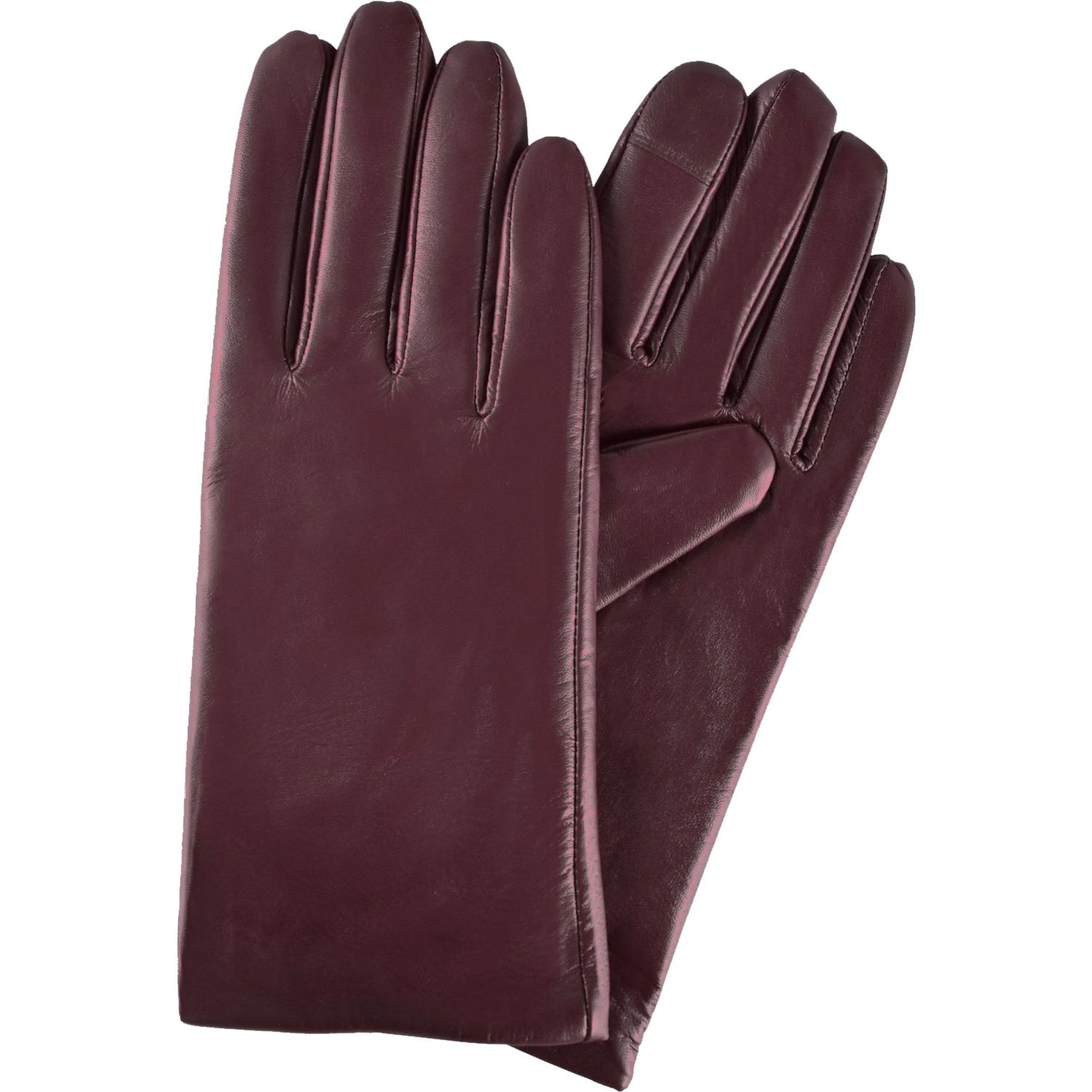 Semiline Dámské kožené antibakteriální rukavice P8212 Crimson S