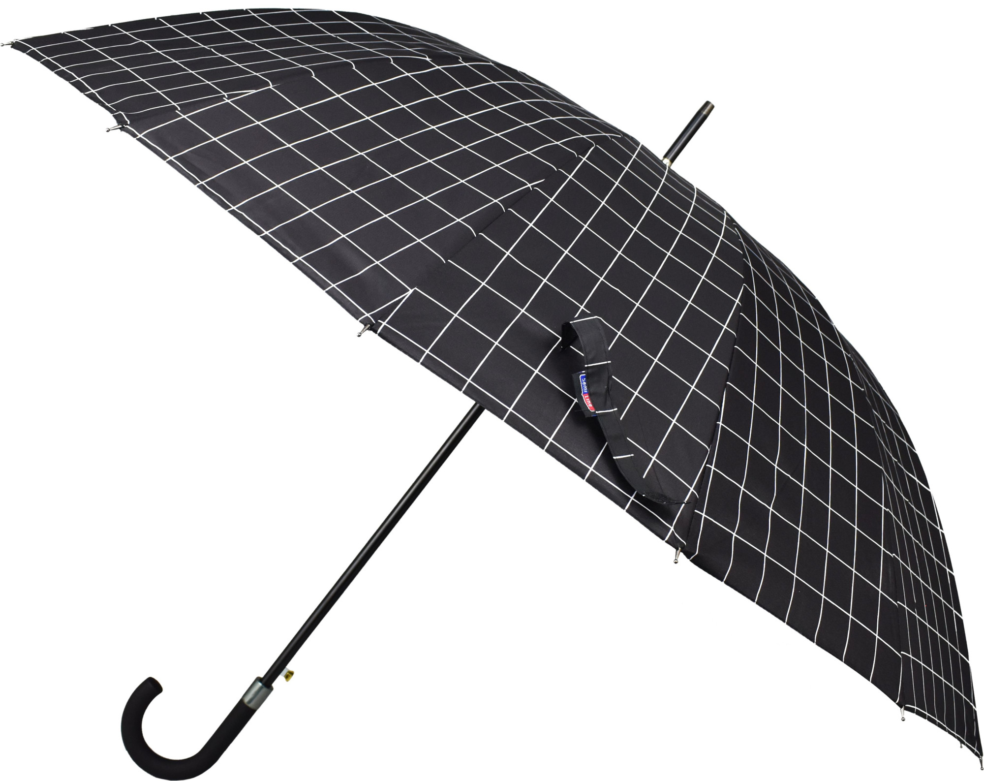 Dlouhý automaticky otevíraný deštník Semiline 2512-2 Black Průměr116 cm