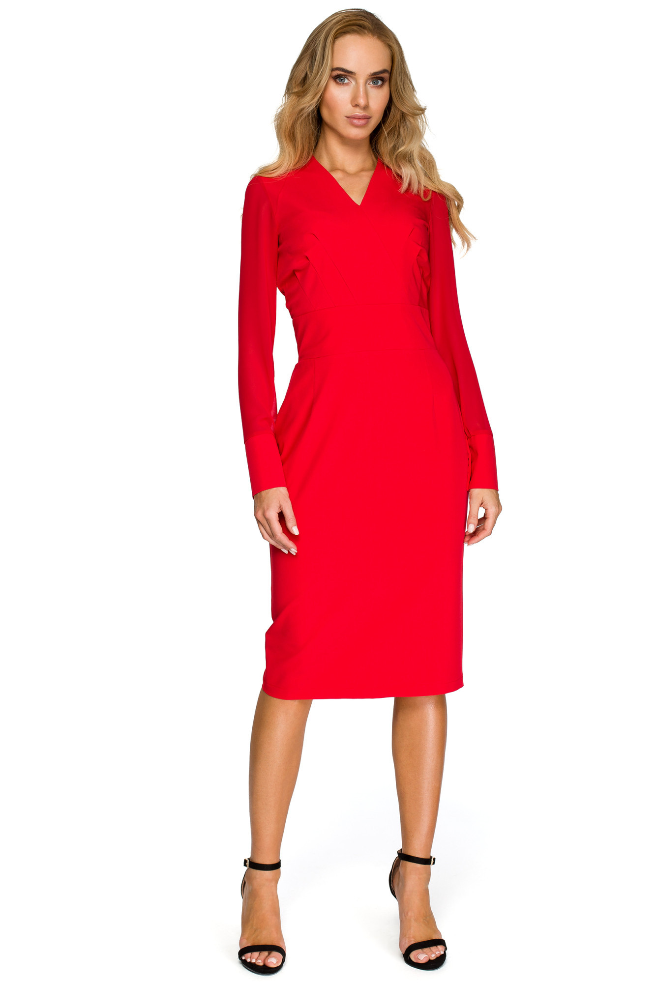 Stylove Šaty S136 Červená XL
