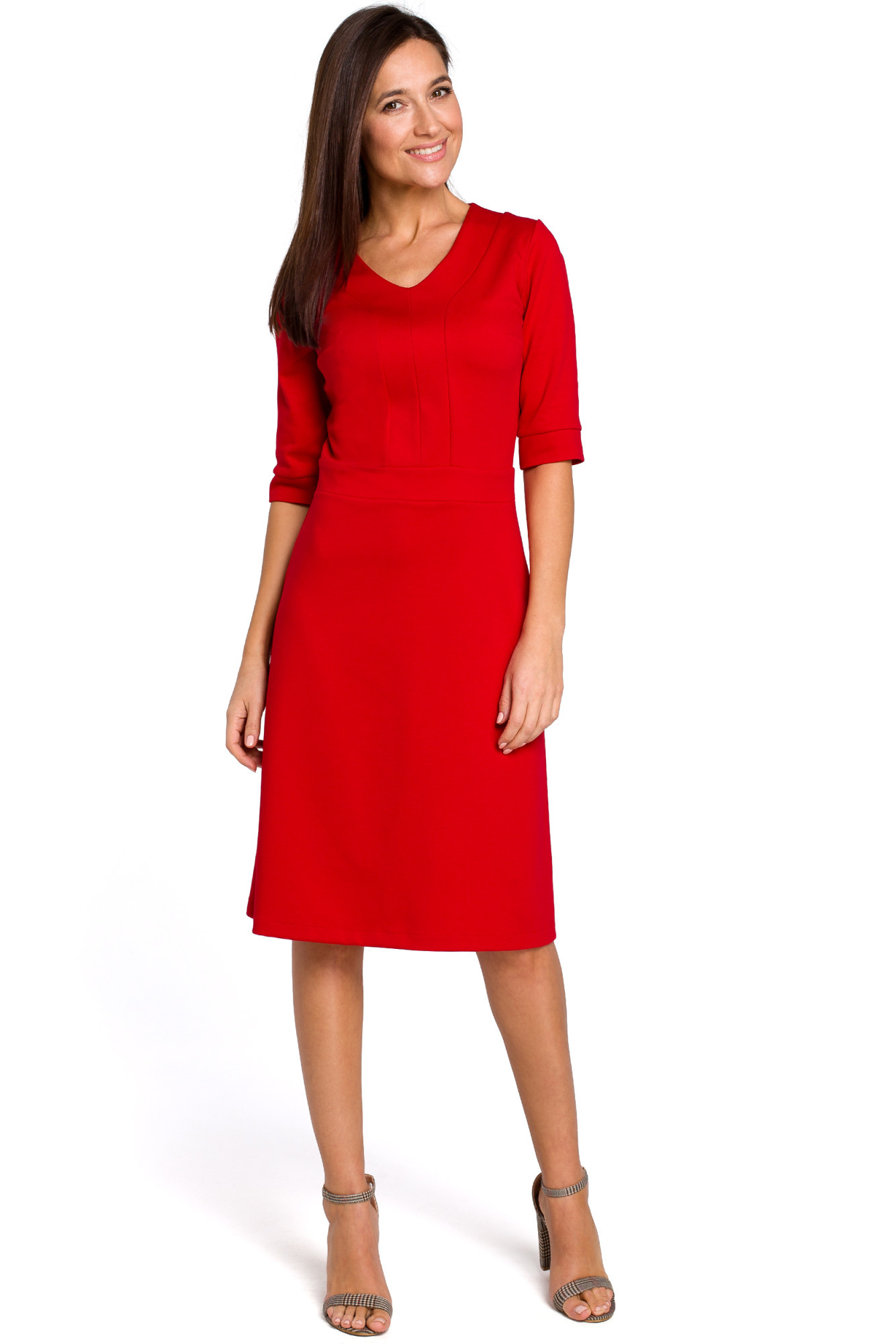 Stylove Šaty S153 Červená XL