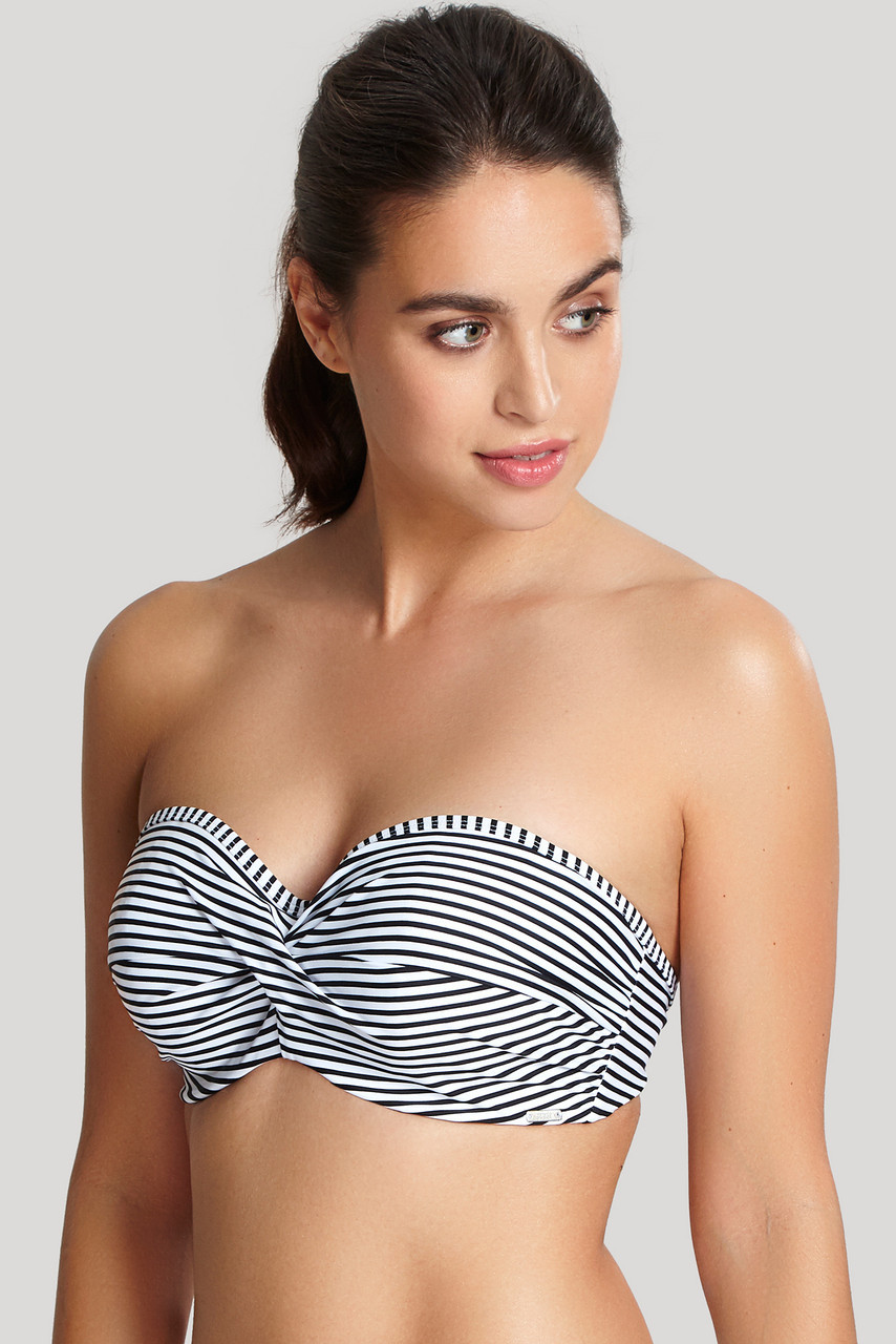 Vrchní díl plavek Swimwear Anya Stripe Bandeau Bikini black/white SW0893 65DD