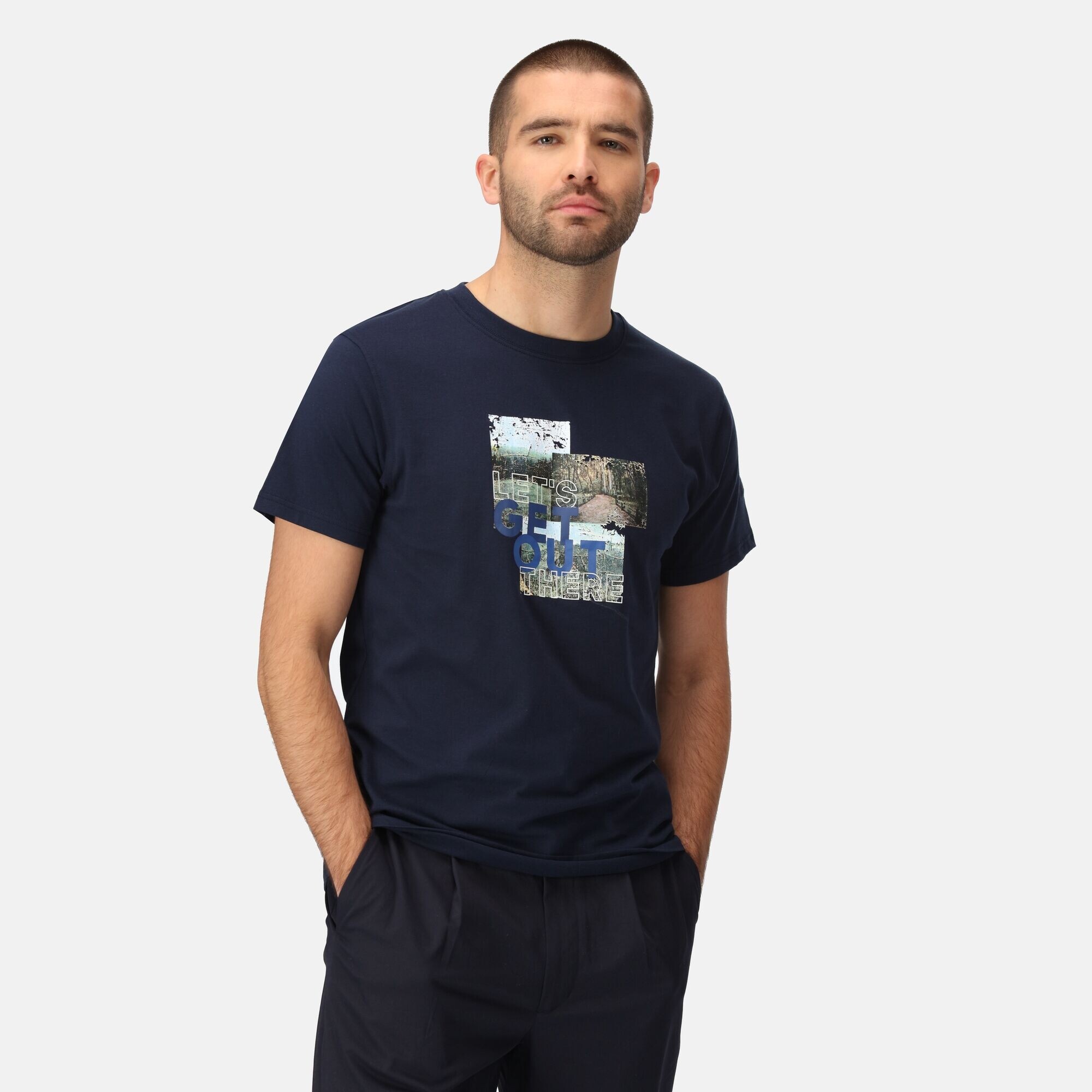 Pánské tričko Cline VII RMT263-KZQ tmavě modré - Regatta XXL