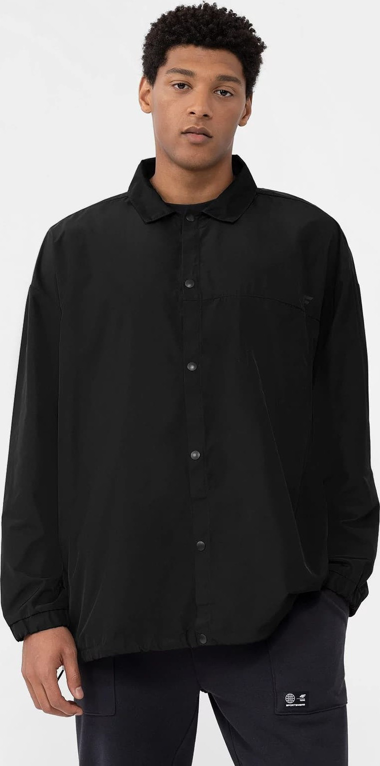 Pánská košilová bunda 4F H4Z22-KUMC010 černá Černá S