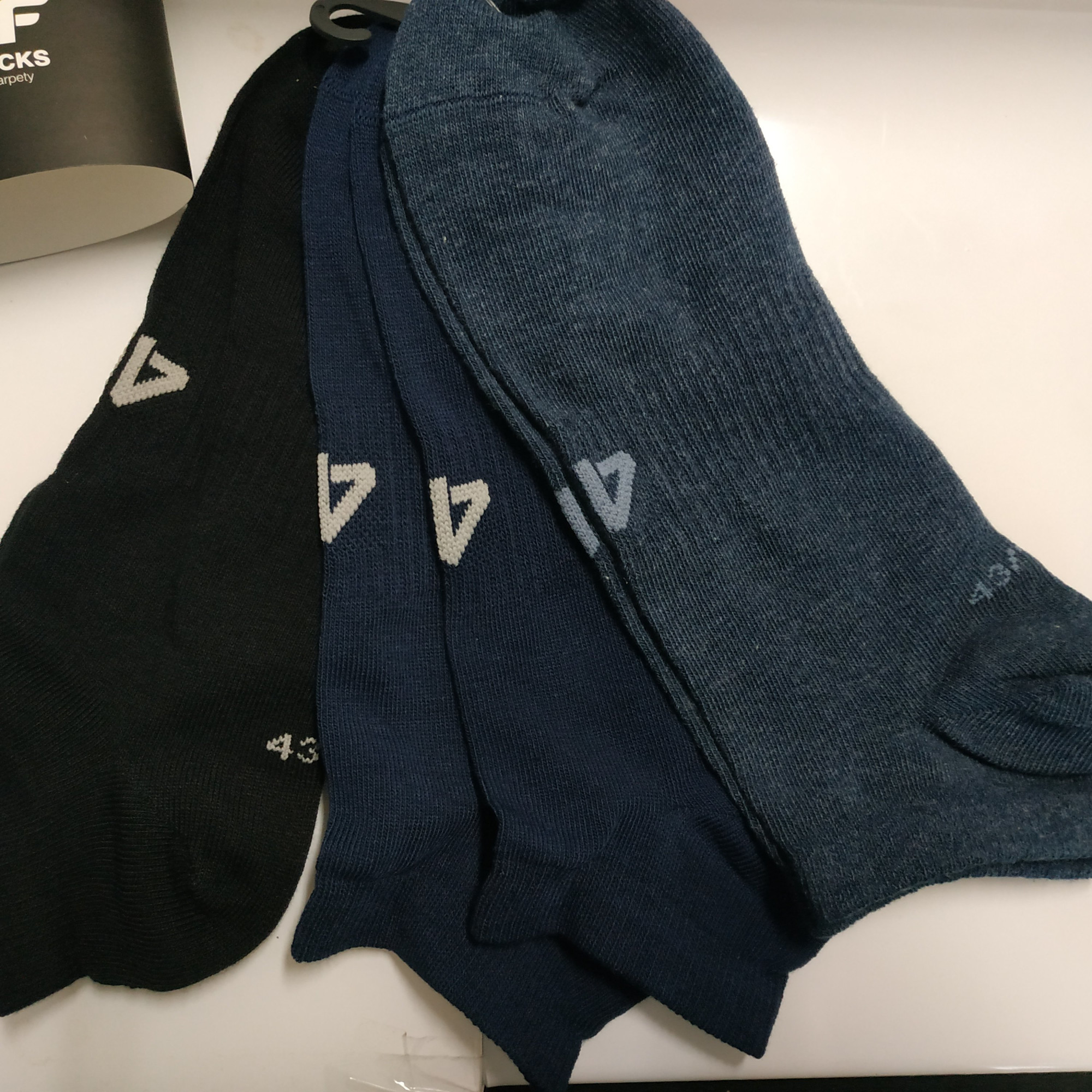 Pánské kotníkové ponožky 4F SOM301 Černé_Modré (3páry) Modrá 39-42