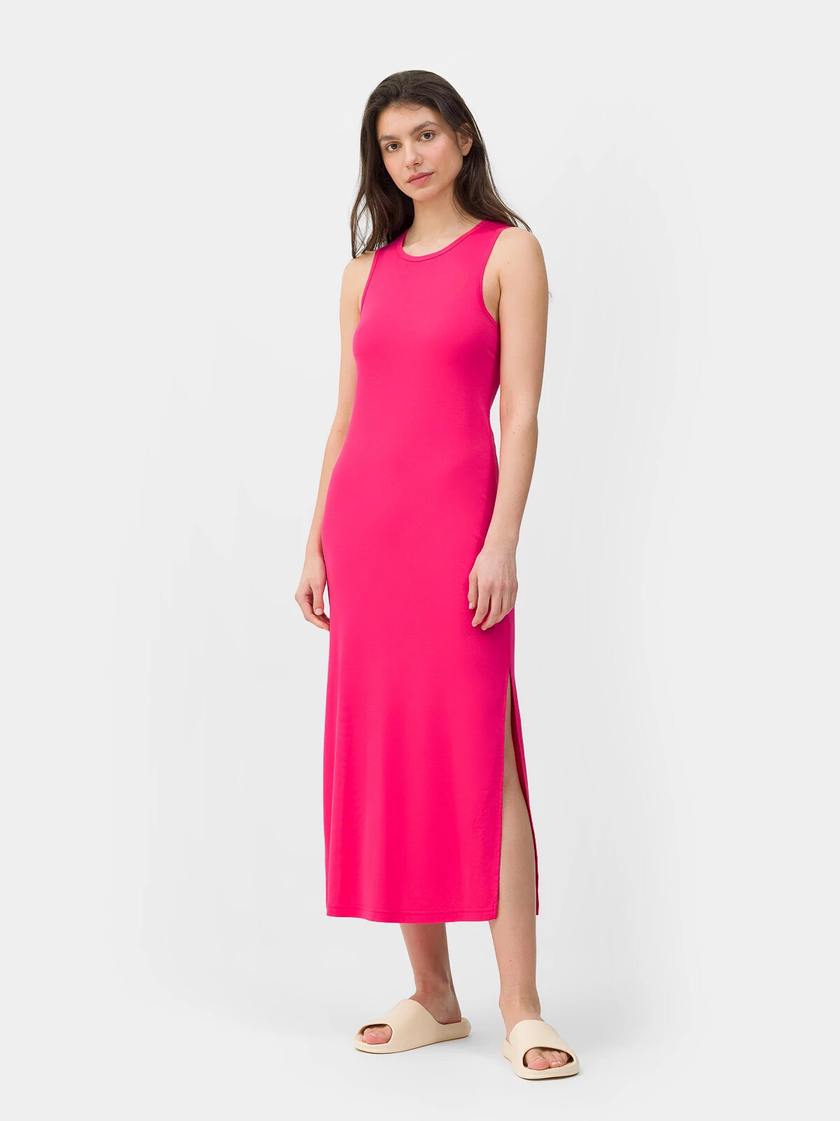 Dámské maxi šaty 4FSS23TDREF049-54S růžové - 4F XL