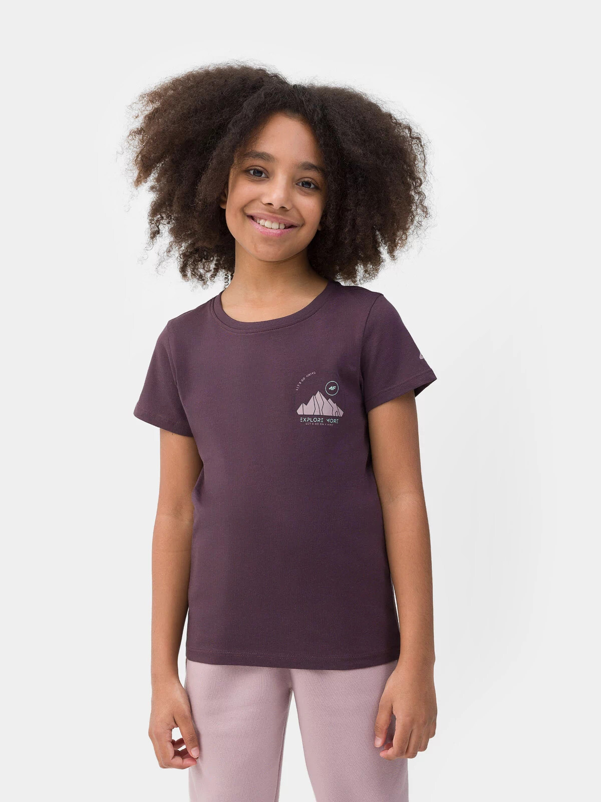 Dívčí tričko s potiskem 4FJSS23TTSHF390-50S fialové - 4F 152 cm