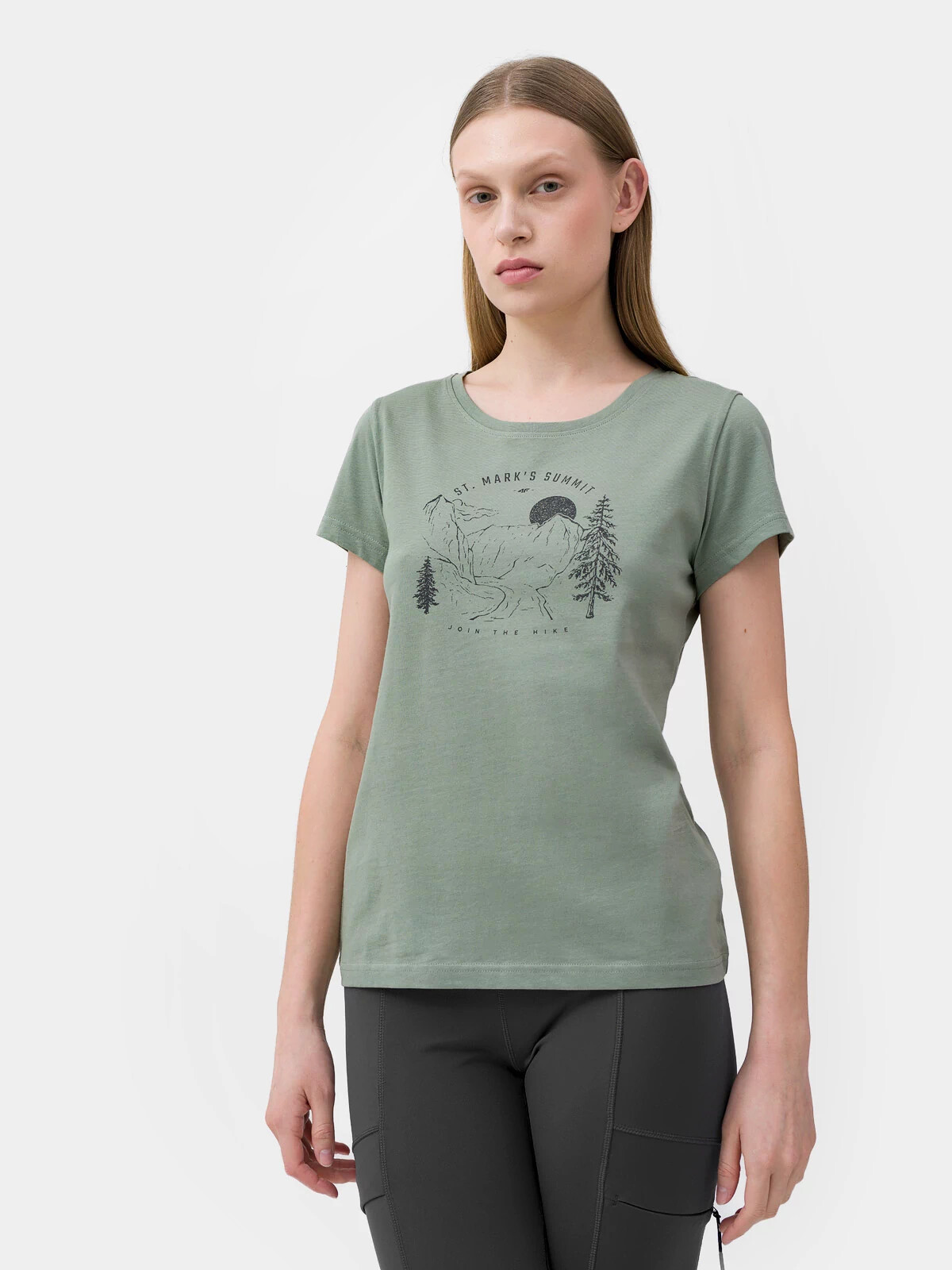 Dámské tričko z organické bavlny 4FSS23TTSHF273-42S zelené - 4F L