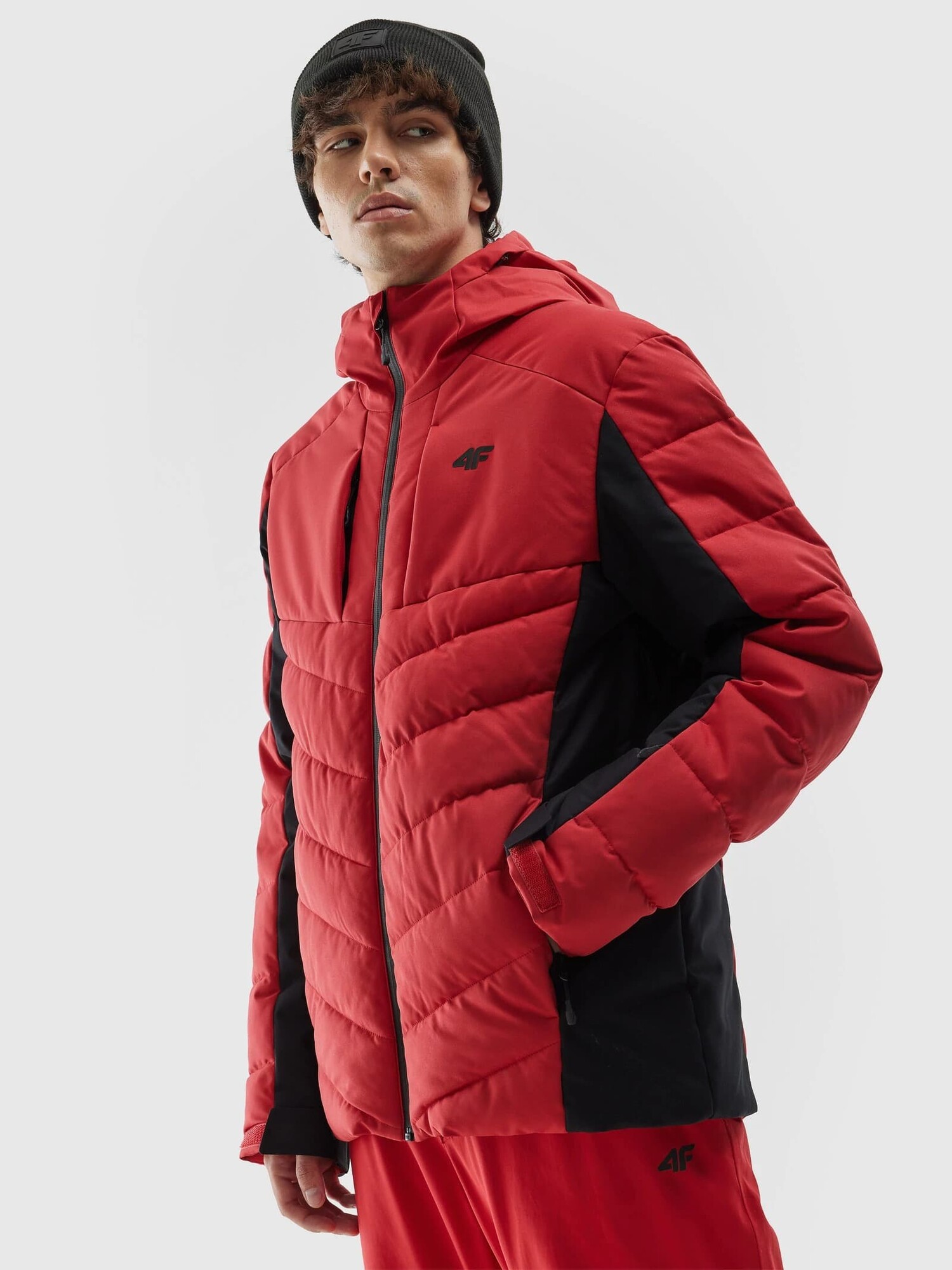 Pánská lyžařská bunda se syntetickým peřím 4FAW23TDJAM278-62S červená - 4F 3XL