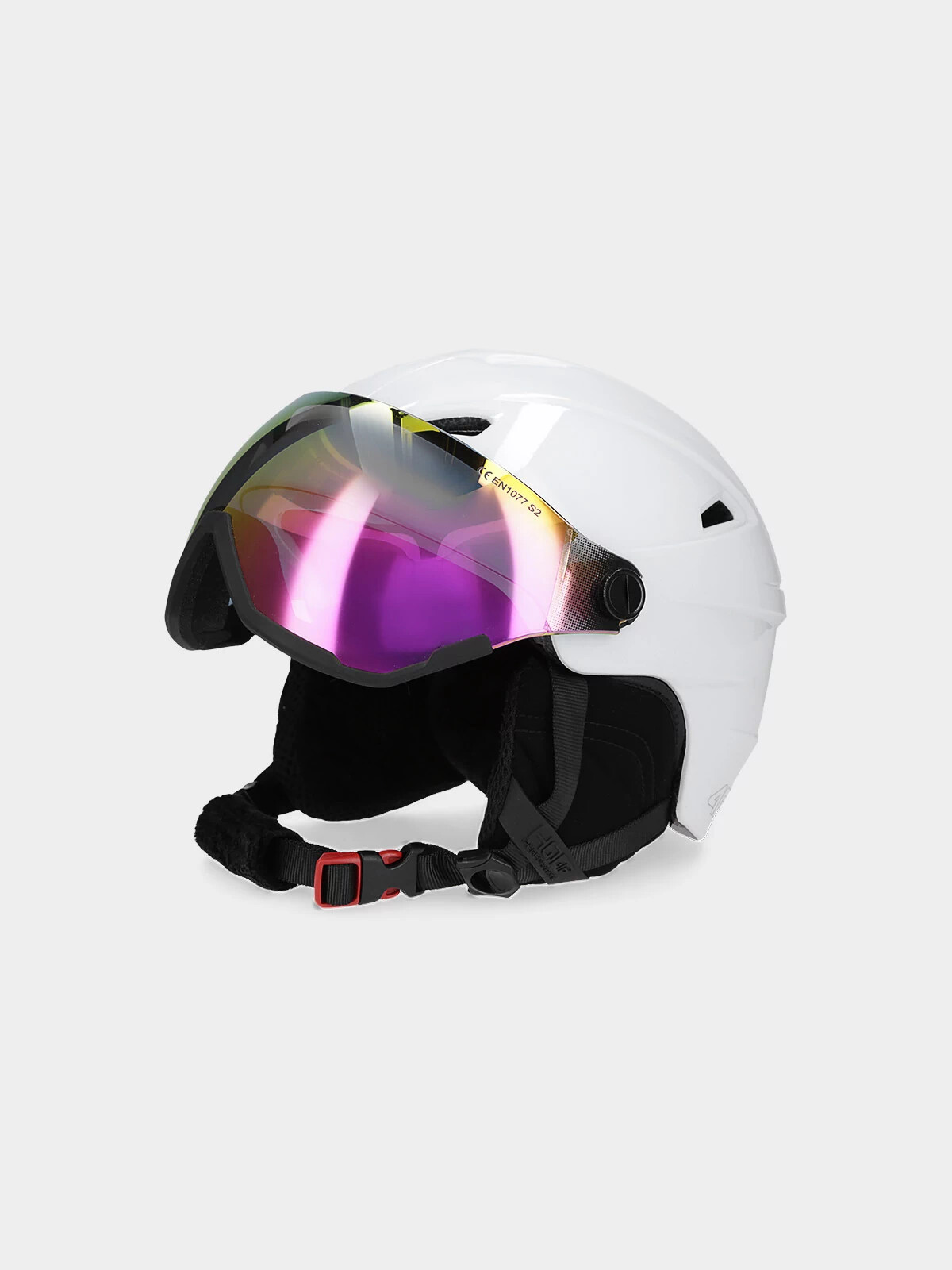 Dámská lyžařská helma s vestavěnými brýlemi 4FWAW23AHELF032-10S bílá - 4F S/M (52-56 cm)