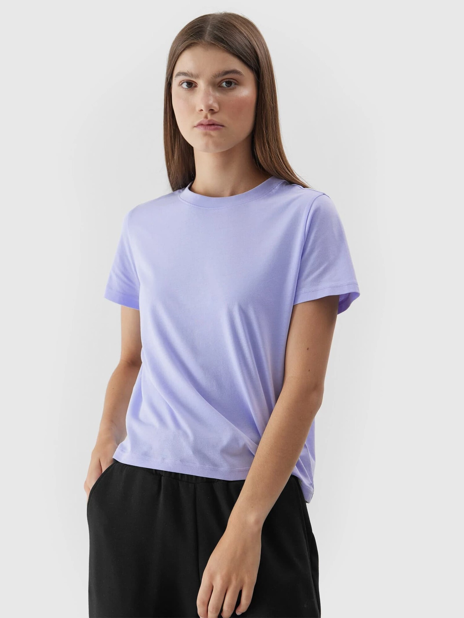 Dámské tričko z organické bavlny 4FWAW23TTSHF1169-52S fialové - 4F XXL