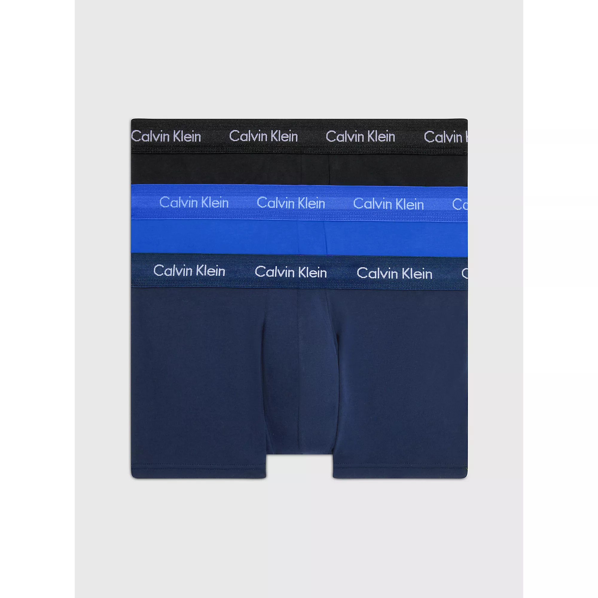 Pánské spodní prádlo 3P LOW RISE TRUNK 0000U2664G4KU - Calvin Klein XL