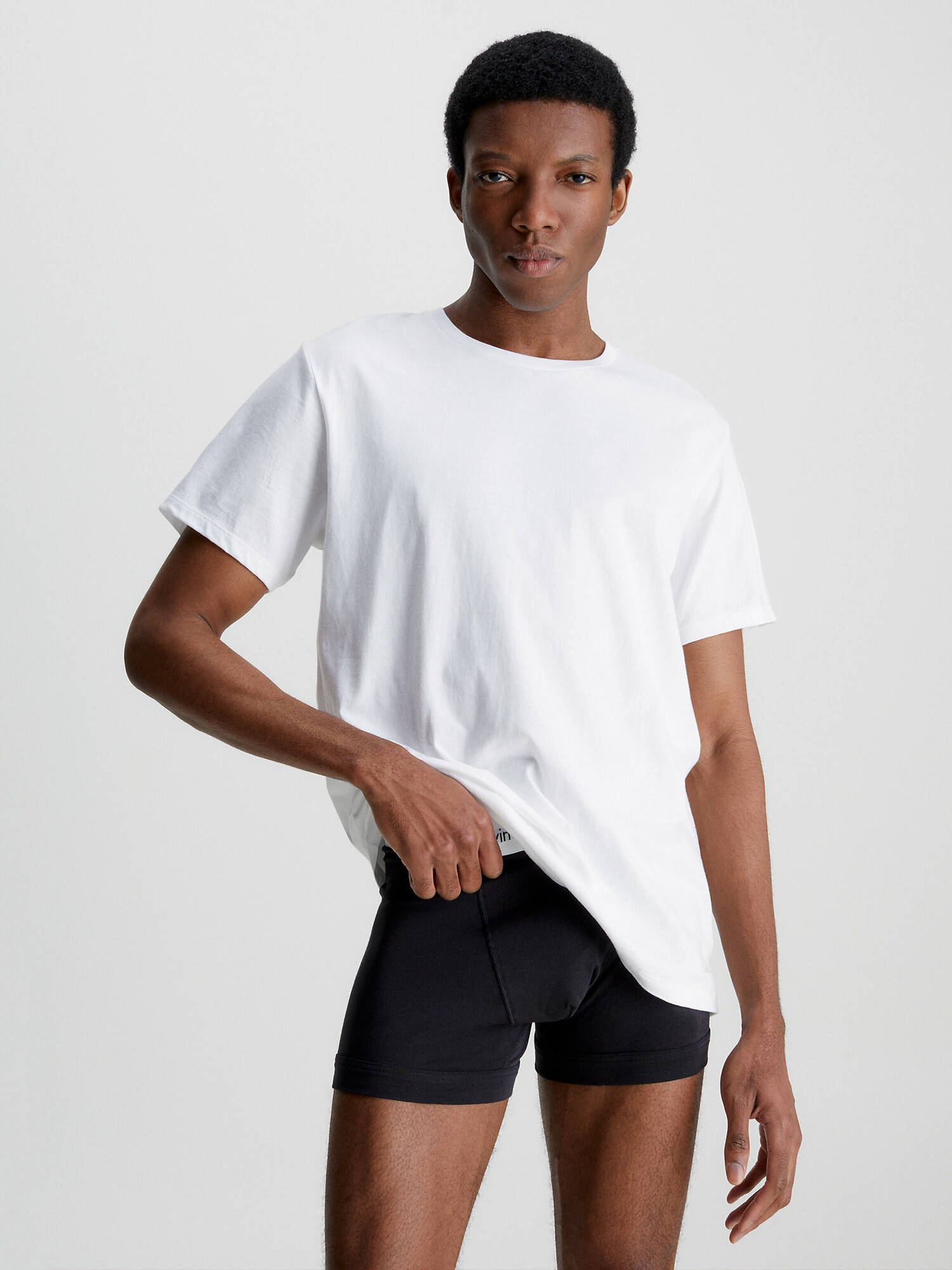 Pánské tričko 3 Pack T-Shirts Cotton Classics 000NB4011E100 bílá - Calvin Klein L