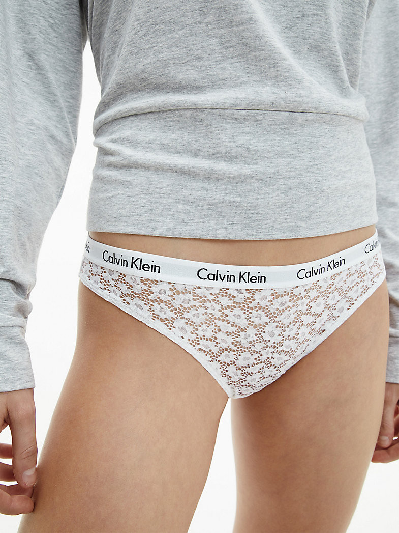 Dámské kalhotky Bikini Briefs Carousel 000QD3860E100 bílá - Calvin Klein S