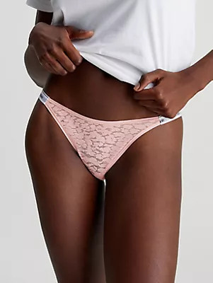 Spodní prádlo Dámské kalhotky STRING TANGA (DIPPED) 000QD5155ETQO - Calvin Klein M