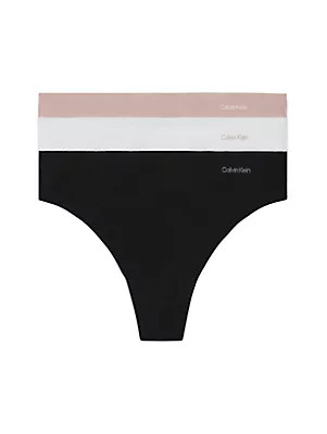 Dámské spodní prádlo 3 PACK THONG (MID-RISE) 000QD5219EN8I - Calvin Klein XL